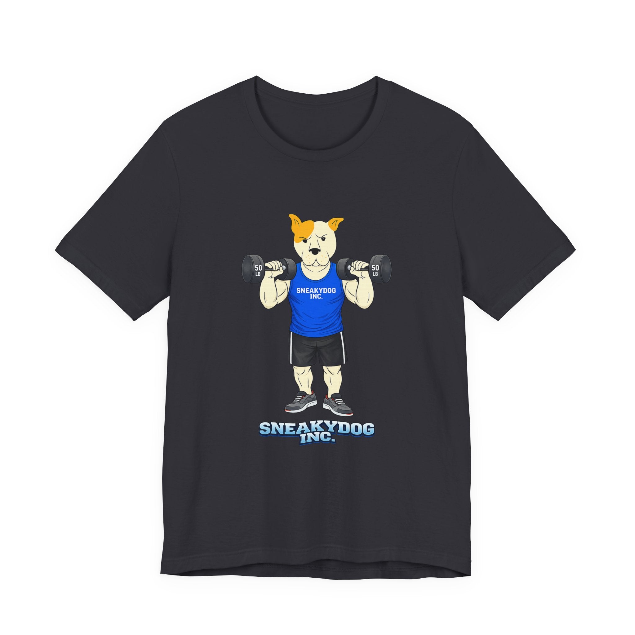 Sneakydog Inc. Workout Blue Graphic — Vintage Short Sleeve T-Shirt