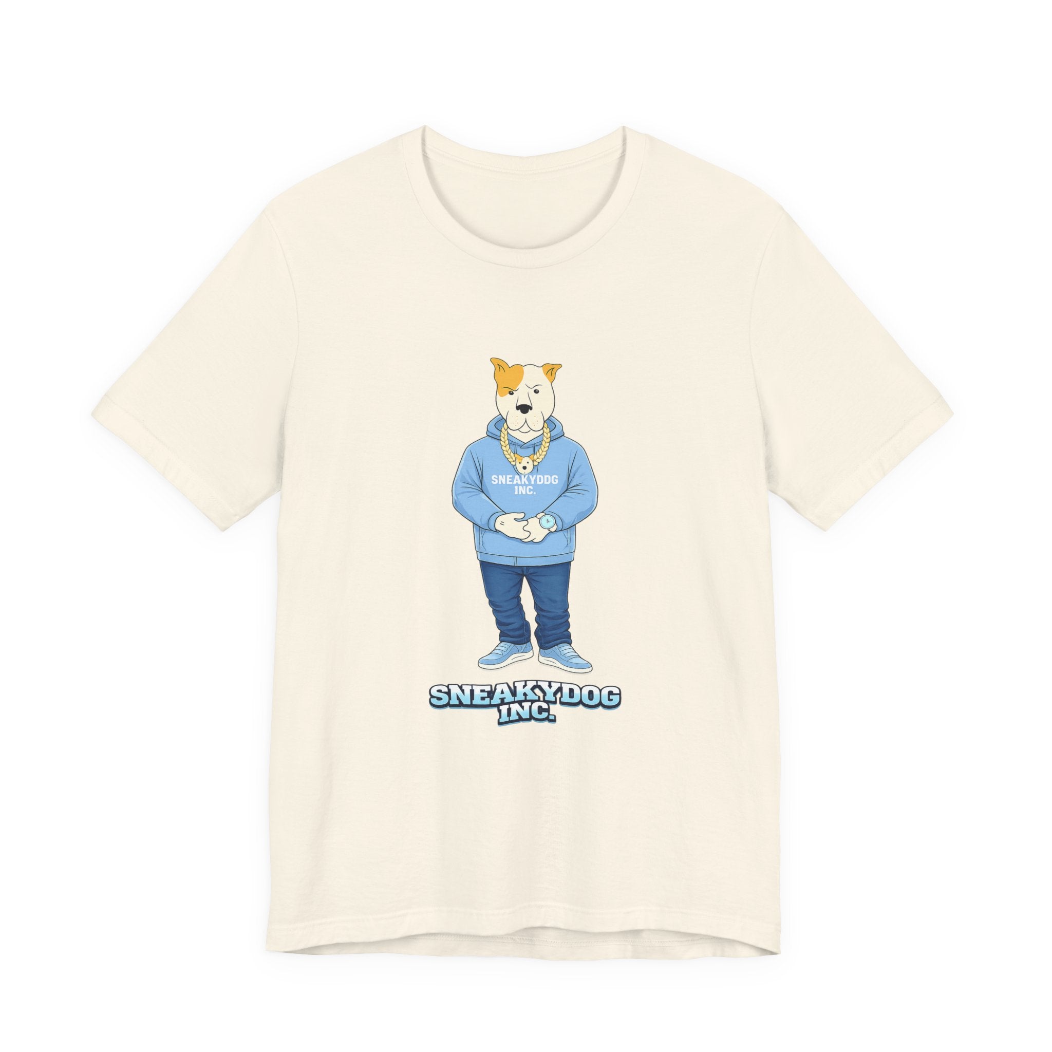 Sneakydog Inc. Carolina Blue Hoodie Graphic Tee — Vintage Short Sleeve T-Shirt