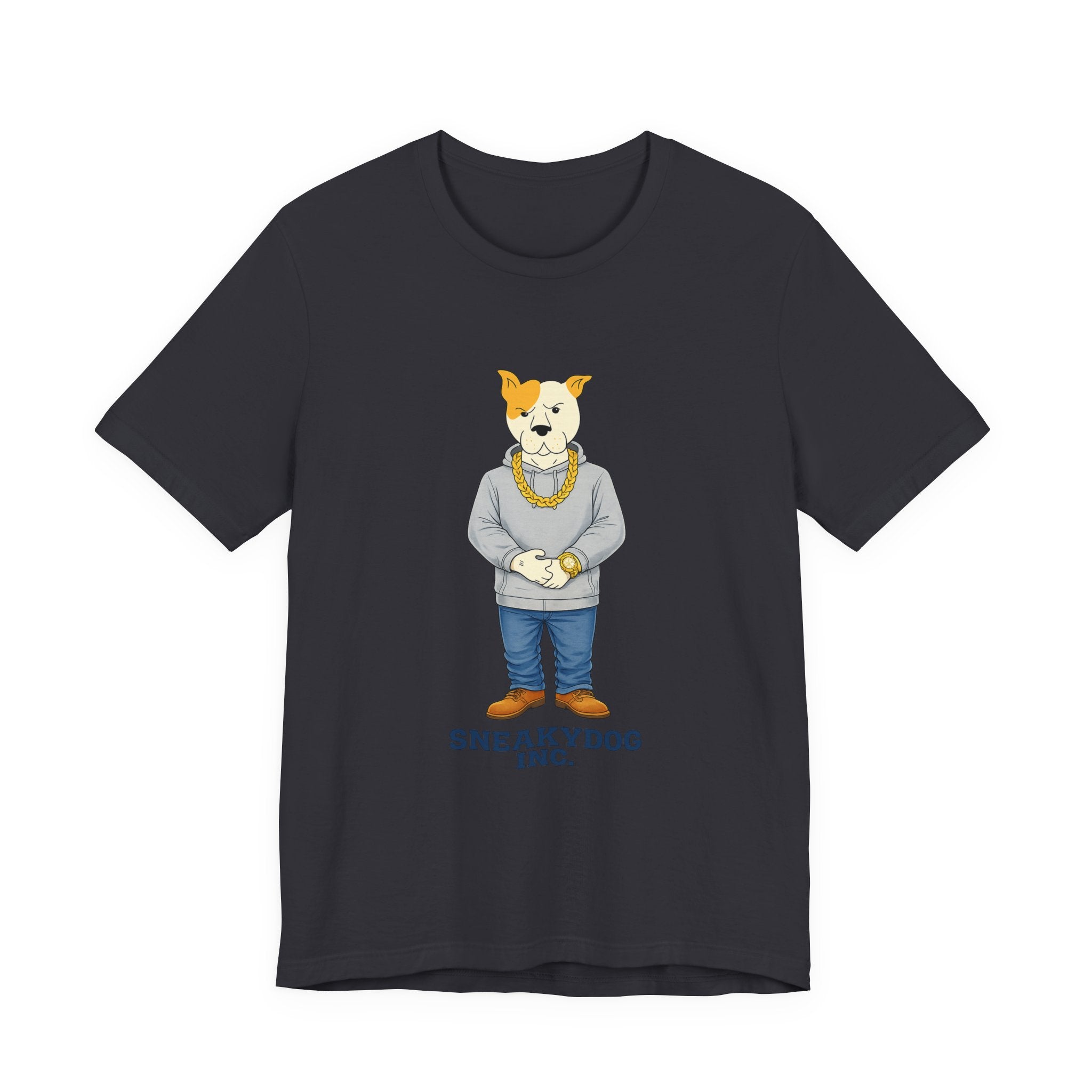 Sneakydog Inc. Grey Hoodie — Vintage Short Sleeve T-Shirt