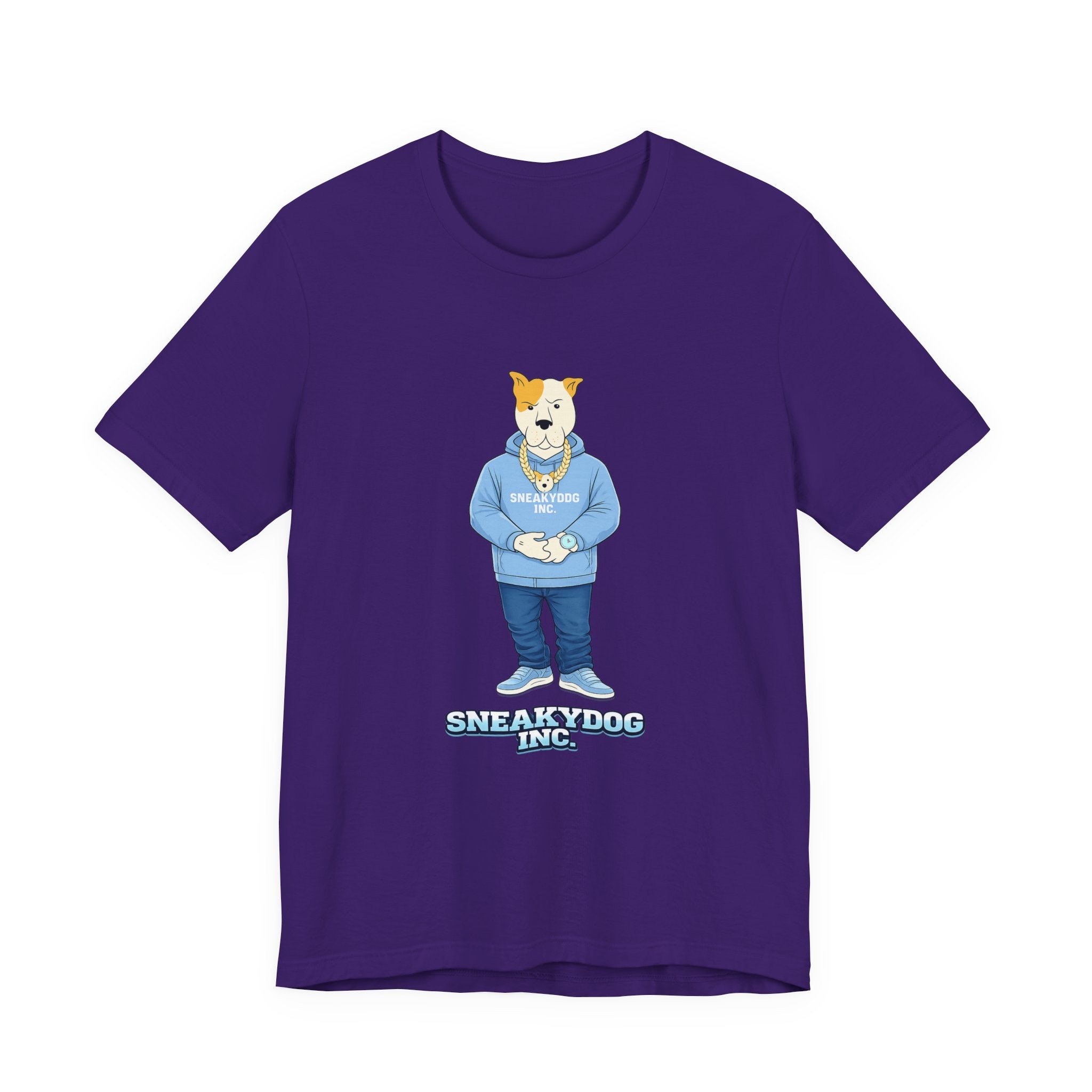Sneakydog Inc. Carolina Blue Hoodie Graphic Tee — Vintage Short Sleeve T-Shirt