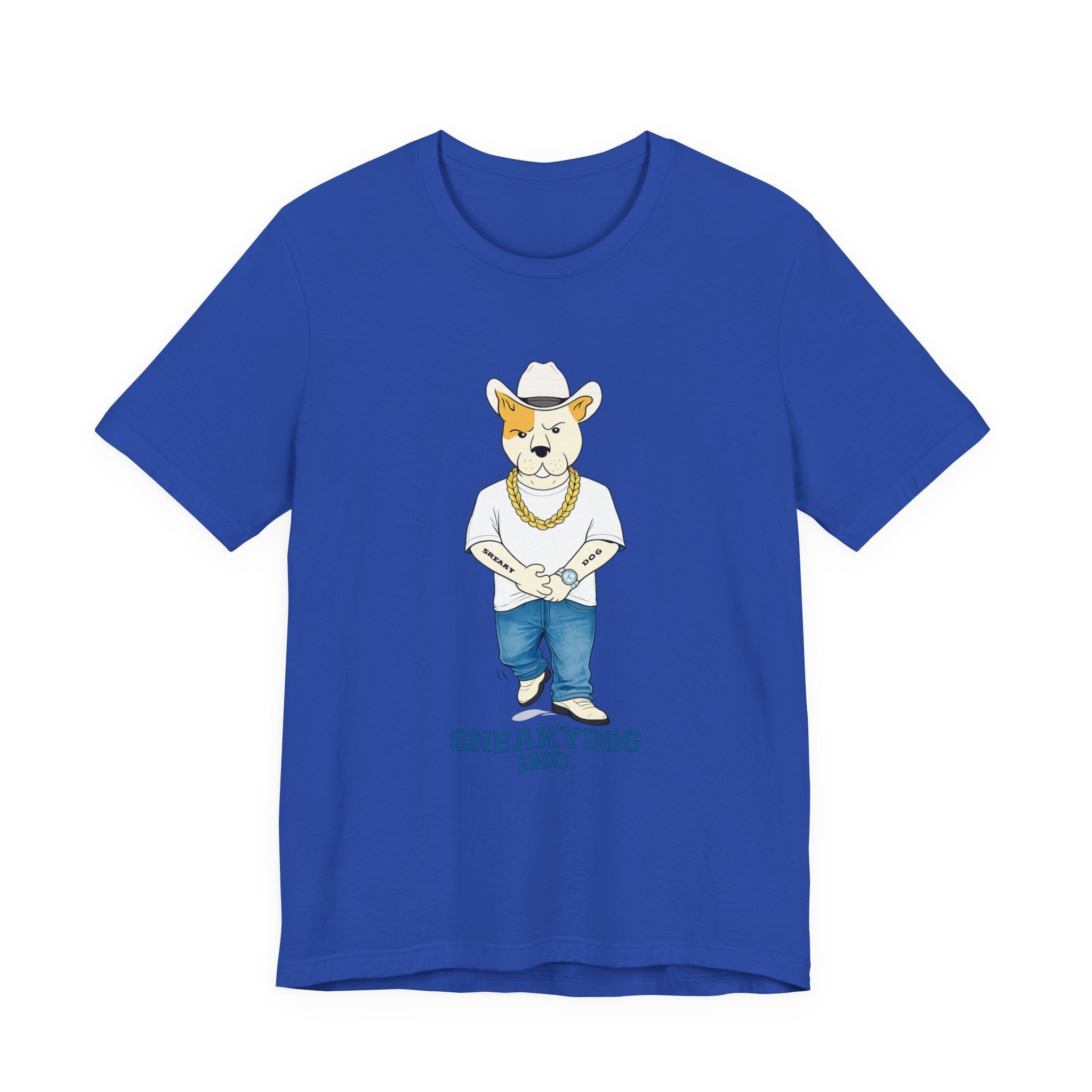 Sneakydog Inc. Cowboy White Graphic — Vintage Short Sleeve T-Shirt
