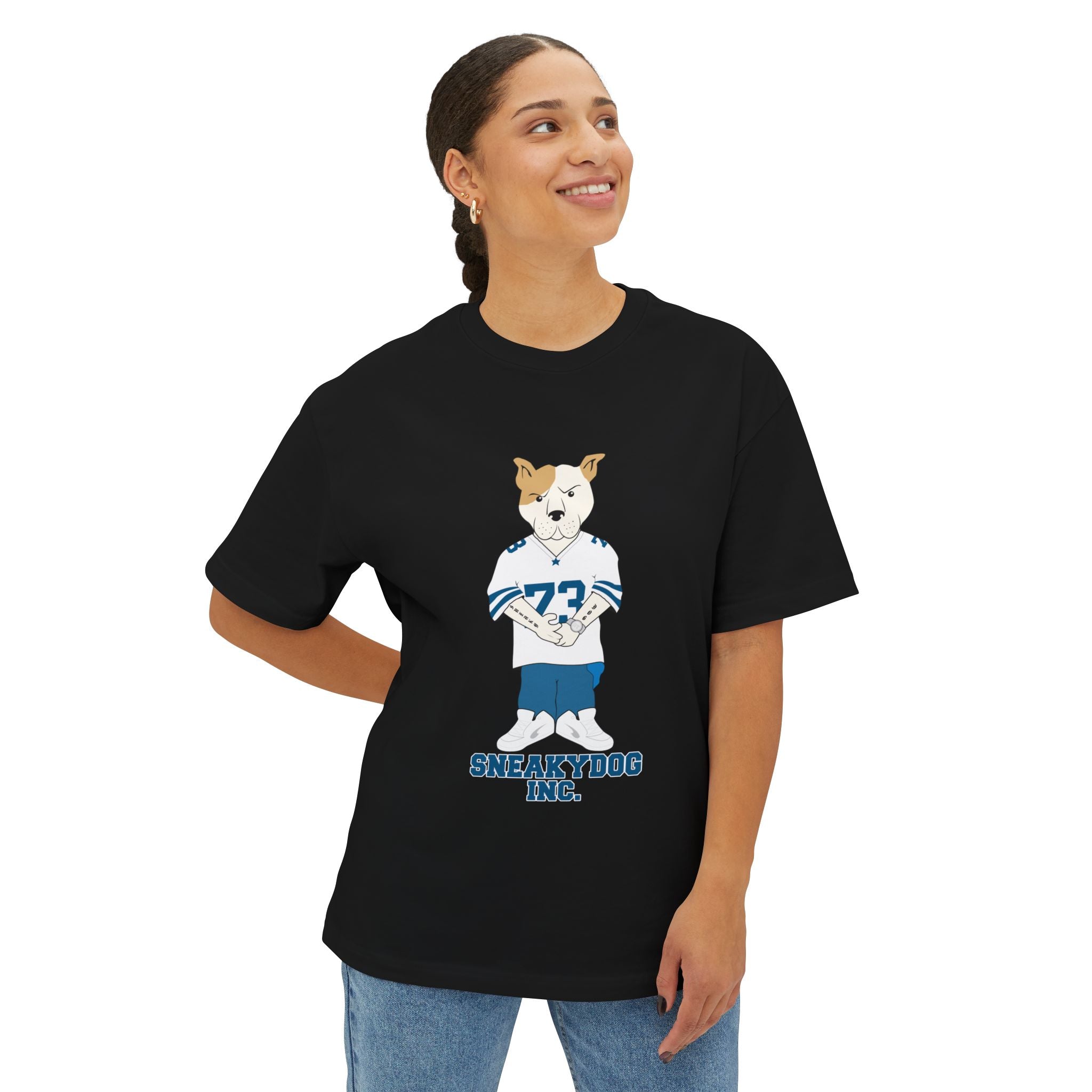 Sneakydog Inc. Football Jersey Graphic — Oversized Boxy Premium T-Shirt
