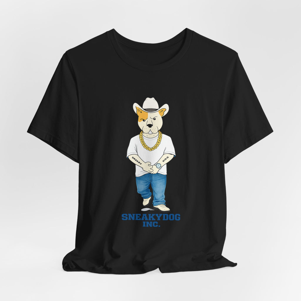 Sneakydog Inc. Cowboy White Graphic — Vintage Short Sleeve T-Shirt