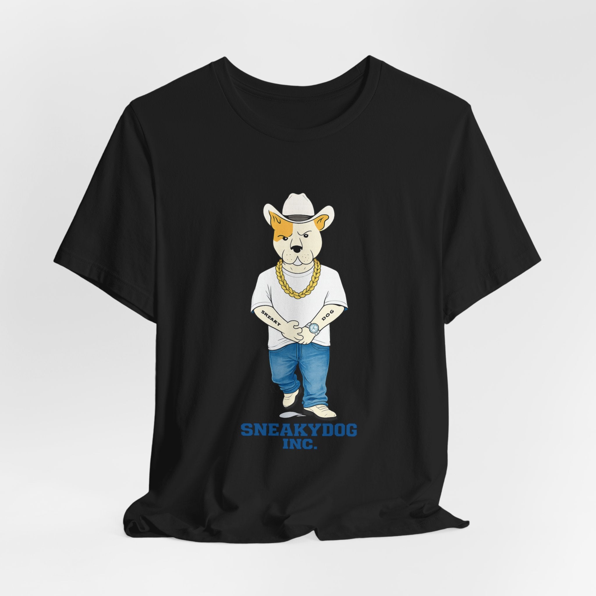 Sneakydog Inc. Cowboy White Graphic — Vintage Short Sleeve T-Shirt