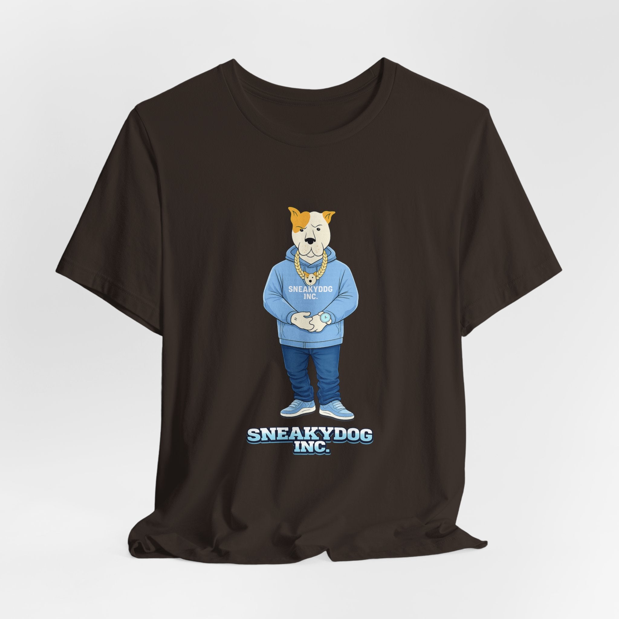 Sneakydog Inc. Carolina Blue Hoodie Graphic Tee — Vintage Short Sleeve T-Shirt