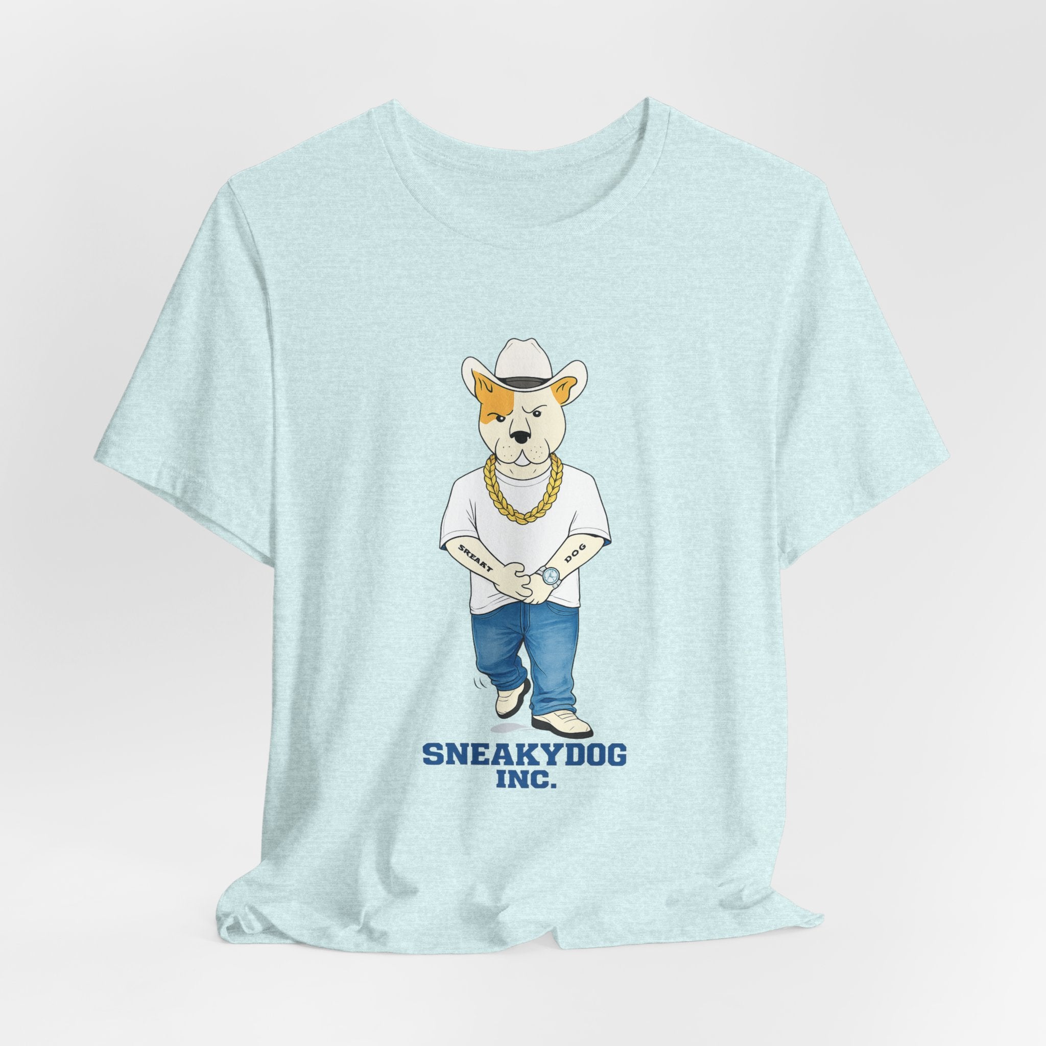 Sneakydog Inc. Cowboy White Graphic — Vintage Short Sleeve T-Shirt