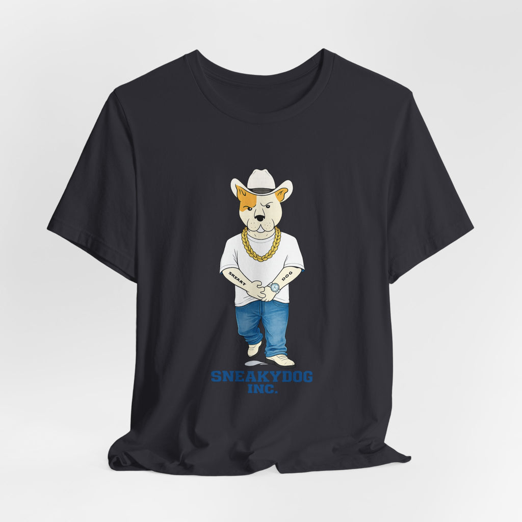 Sneakydog Inc. Cowboy White Graphic — Vintage Short Sleeve T-Shirt