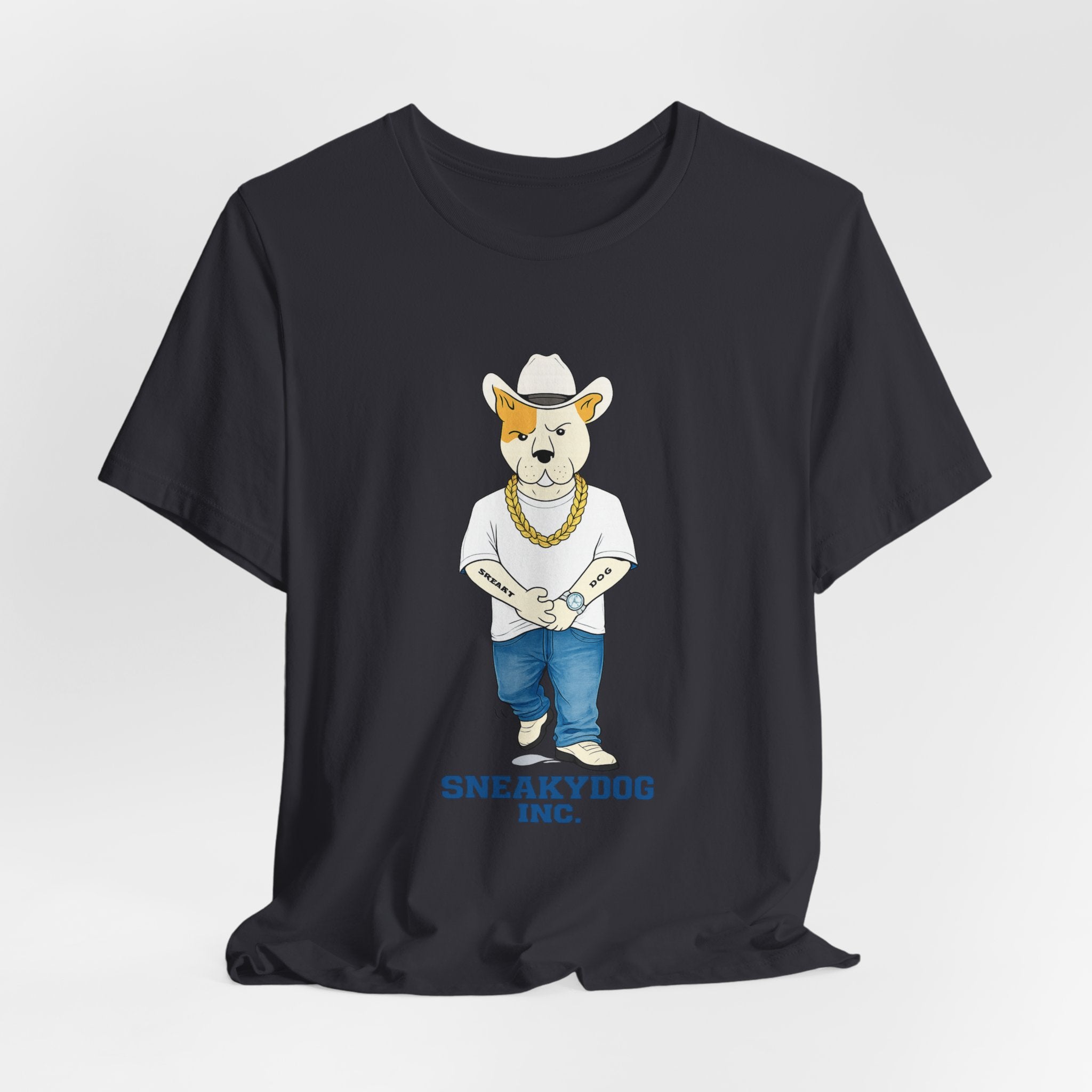 Sneakydog Inc. Cowboy White Graphic — Vintage Short Sleeve T-Shirt
