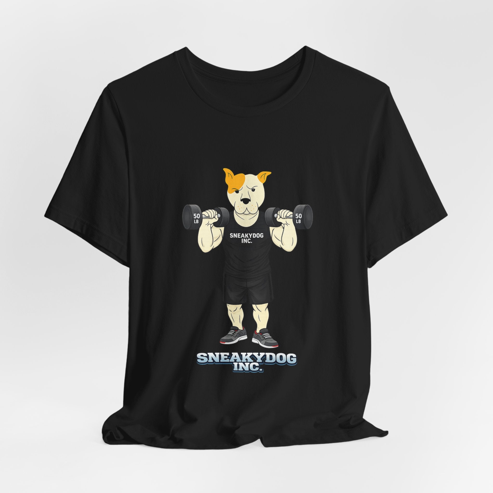 Sneakydog Inc. Workout Black Graphic — Vintage Short Sleeve T-Shirt