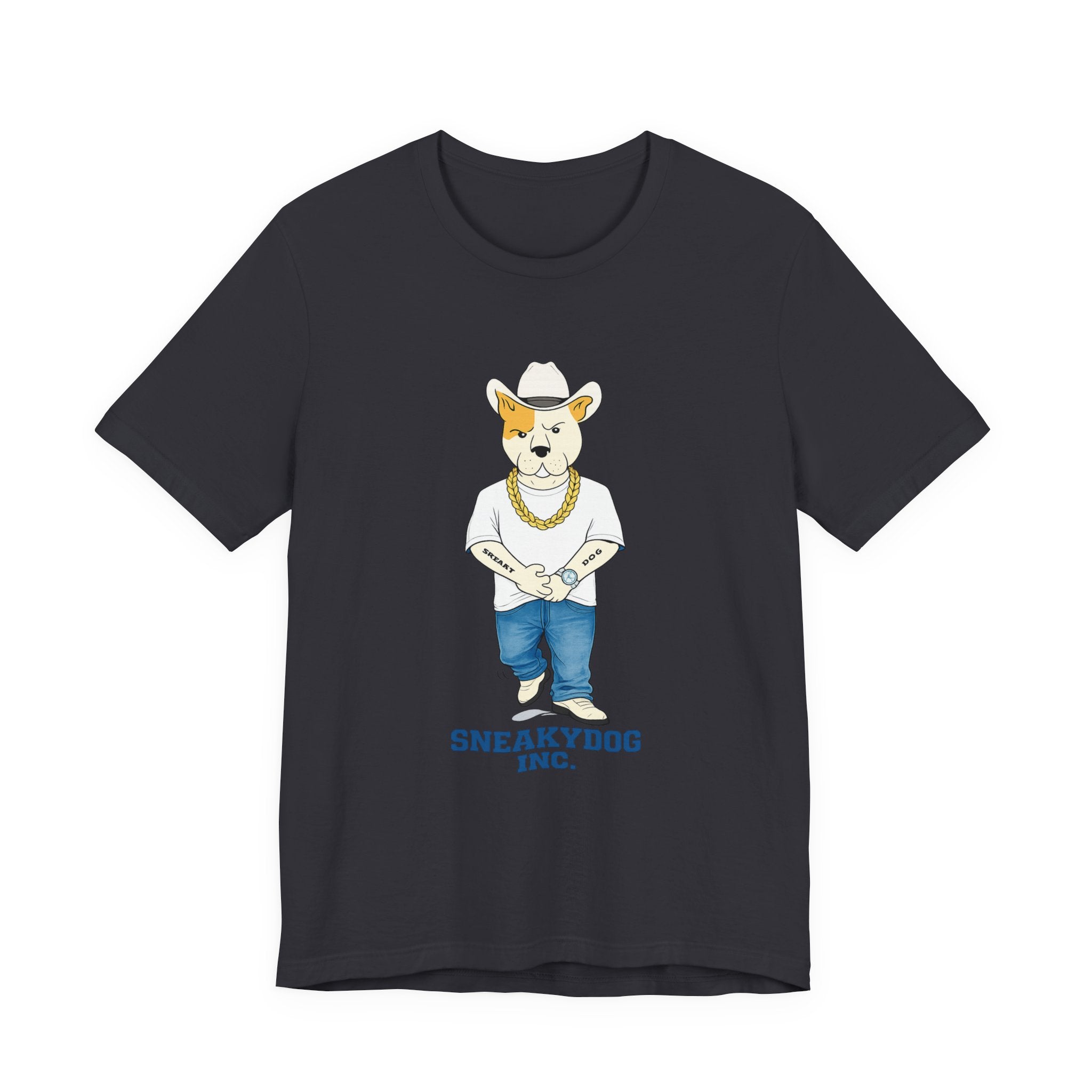 Sneakydog Inc. Cowboy White Graphic — Vintage Short Sleeve T-Shirt