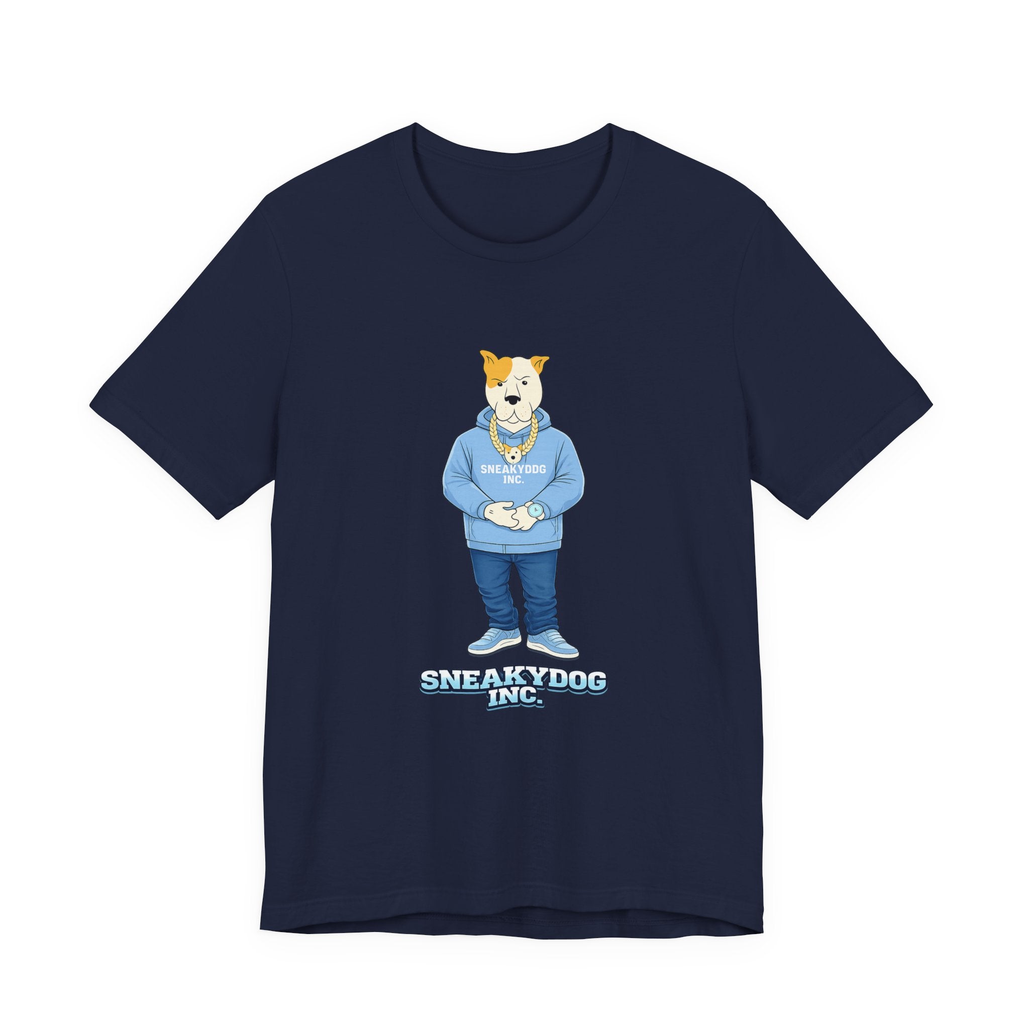 Sneakydog Inc. Carolina Blue Hoodie Graphic Tee — Vintage Short Sleeve T-Shirt