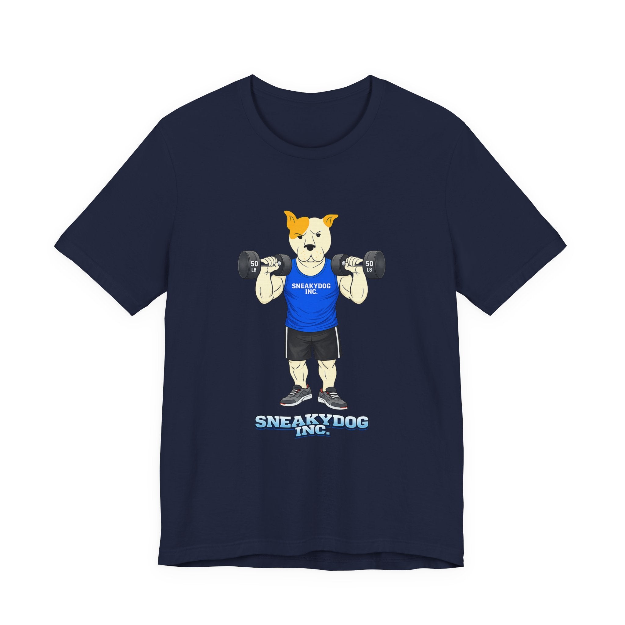 Sneakydog Inc. Workout Blue Graphic — Vintage Short Sleeve T-Shirt