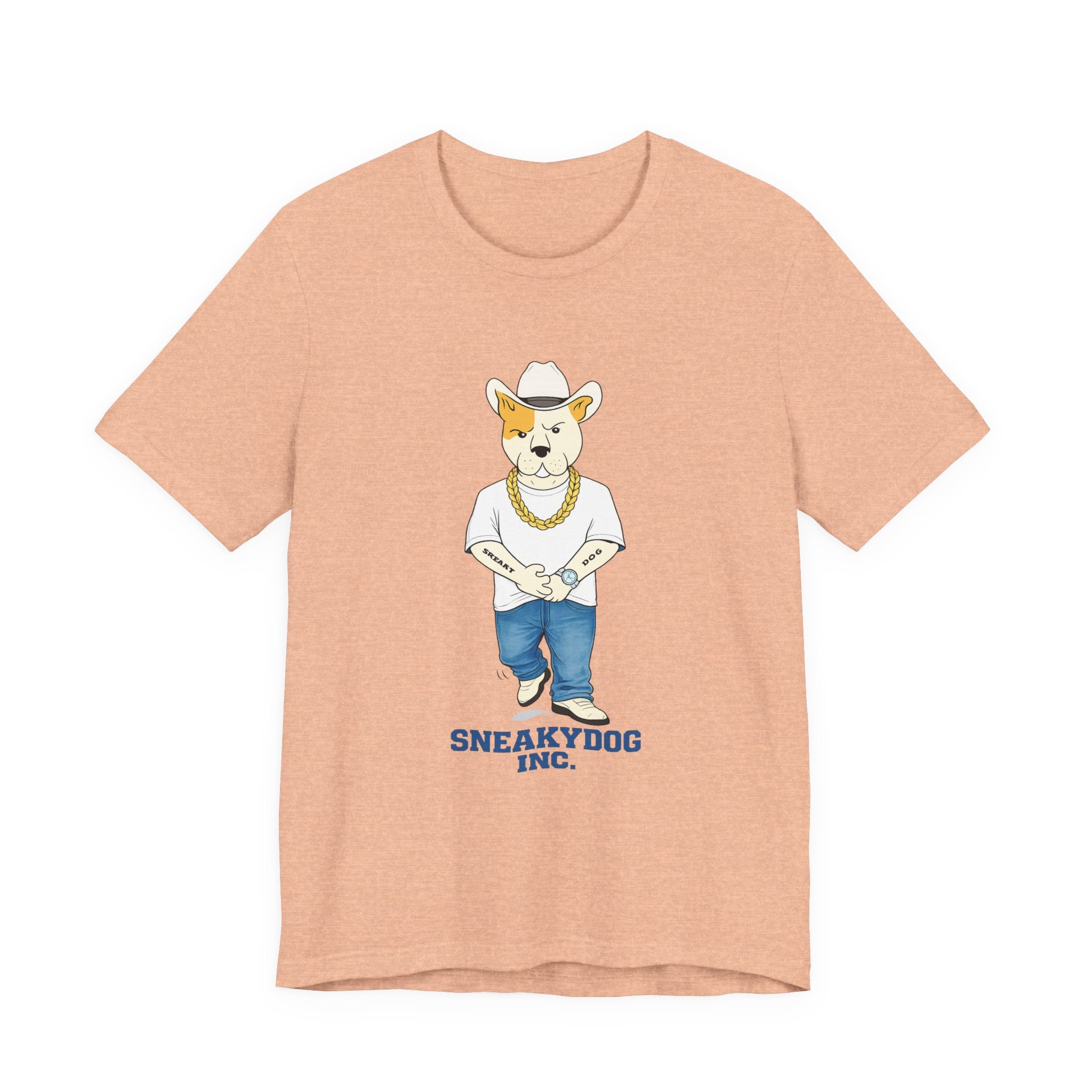 Sneakydog Inc. Cowboy White Graphic — Vintage Short Sleeve T-Shirt