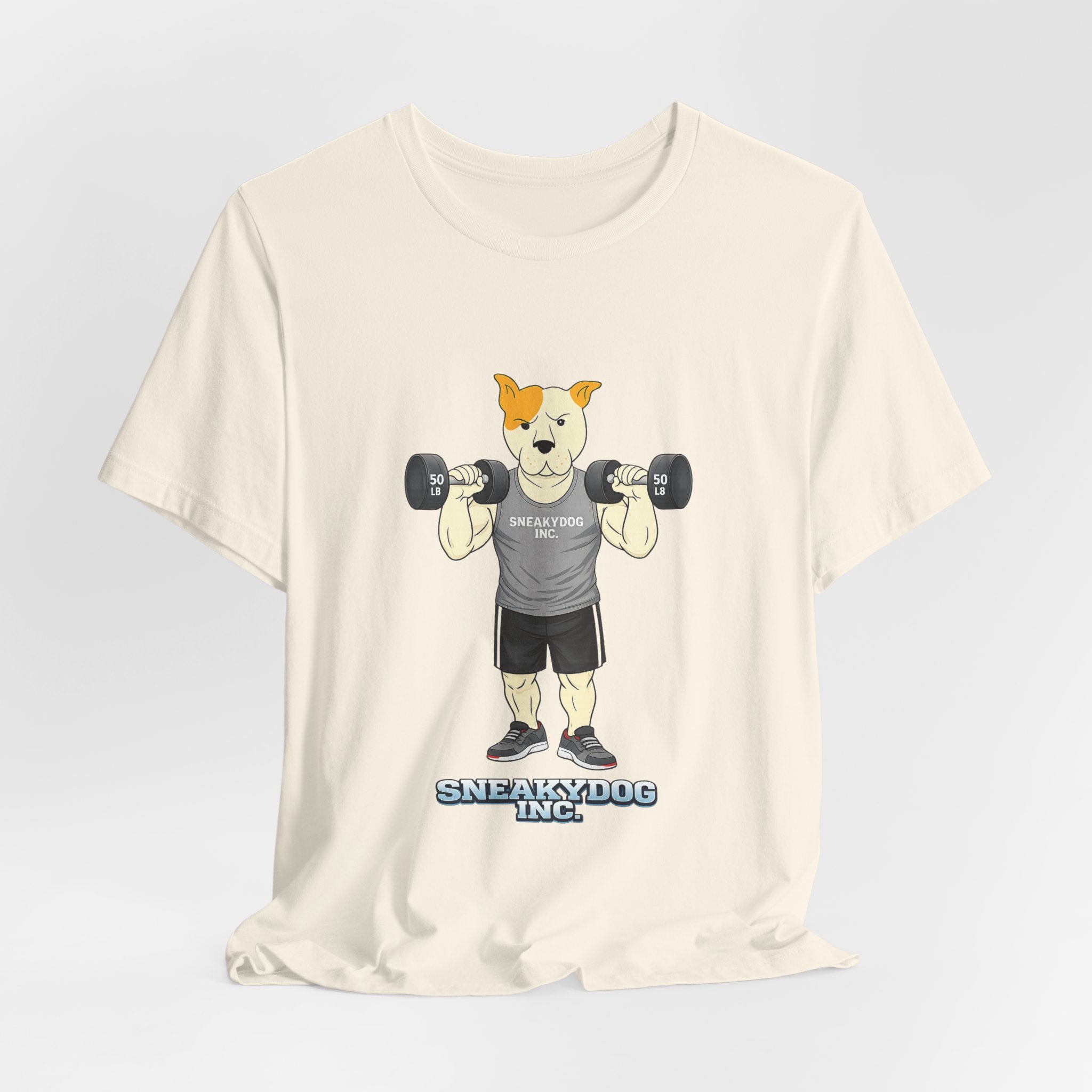 Sneakydog Inc. Workout Grey Graphic — Vintage Short Sleeve T-Shirt