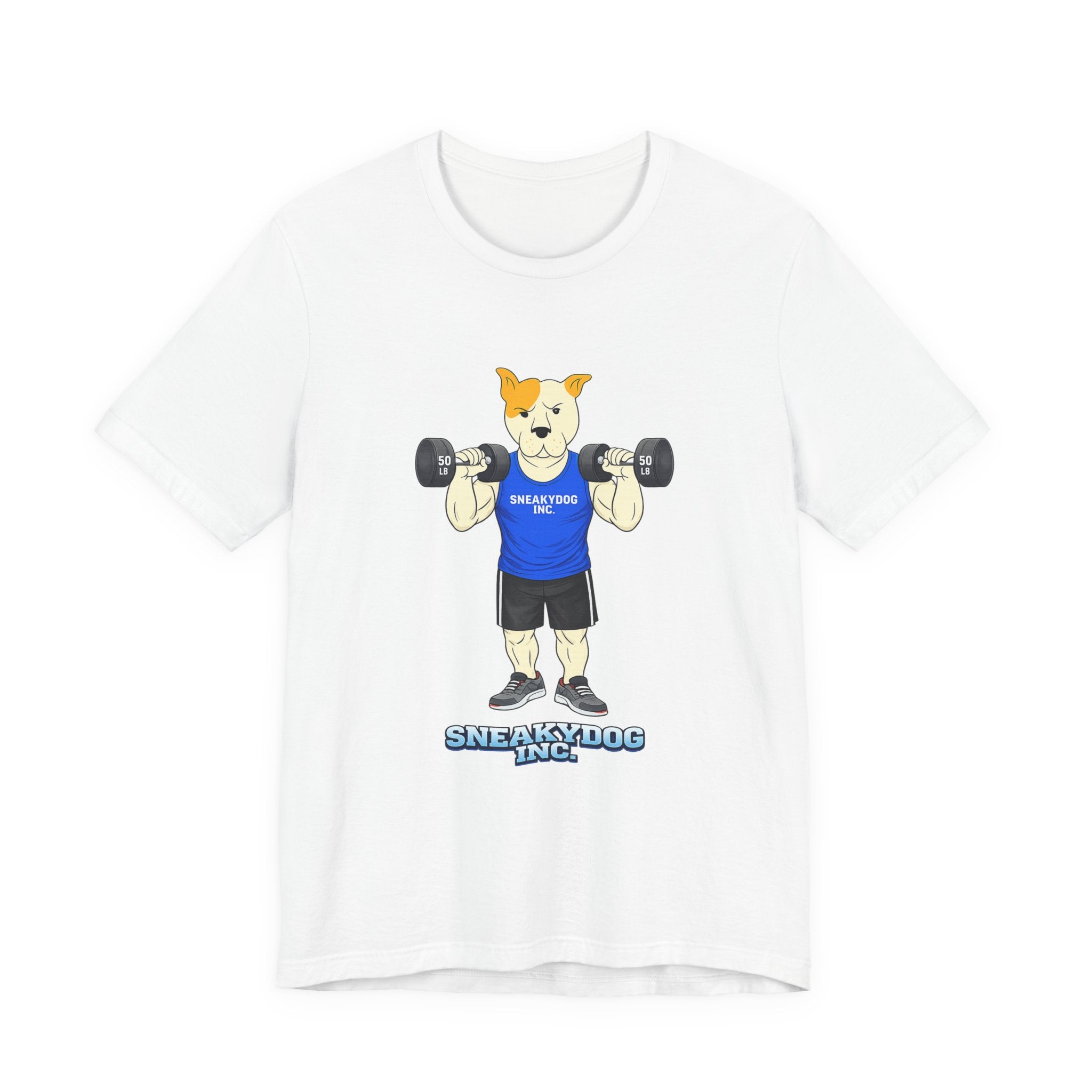 Sneakydog Inc. Workout Blue Graphic — Vintage Short Sleeve T-Shirt