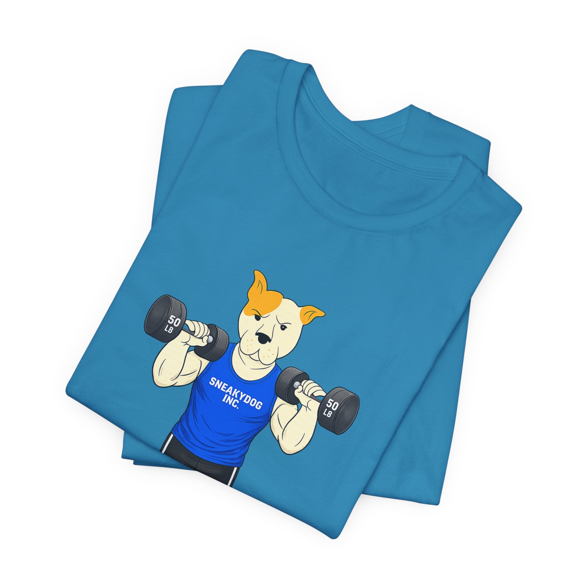 Sneakydog Inc. Workout Blue Graphic — Vintage Short Sleeve T-Shirt