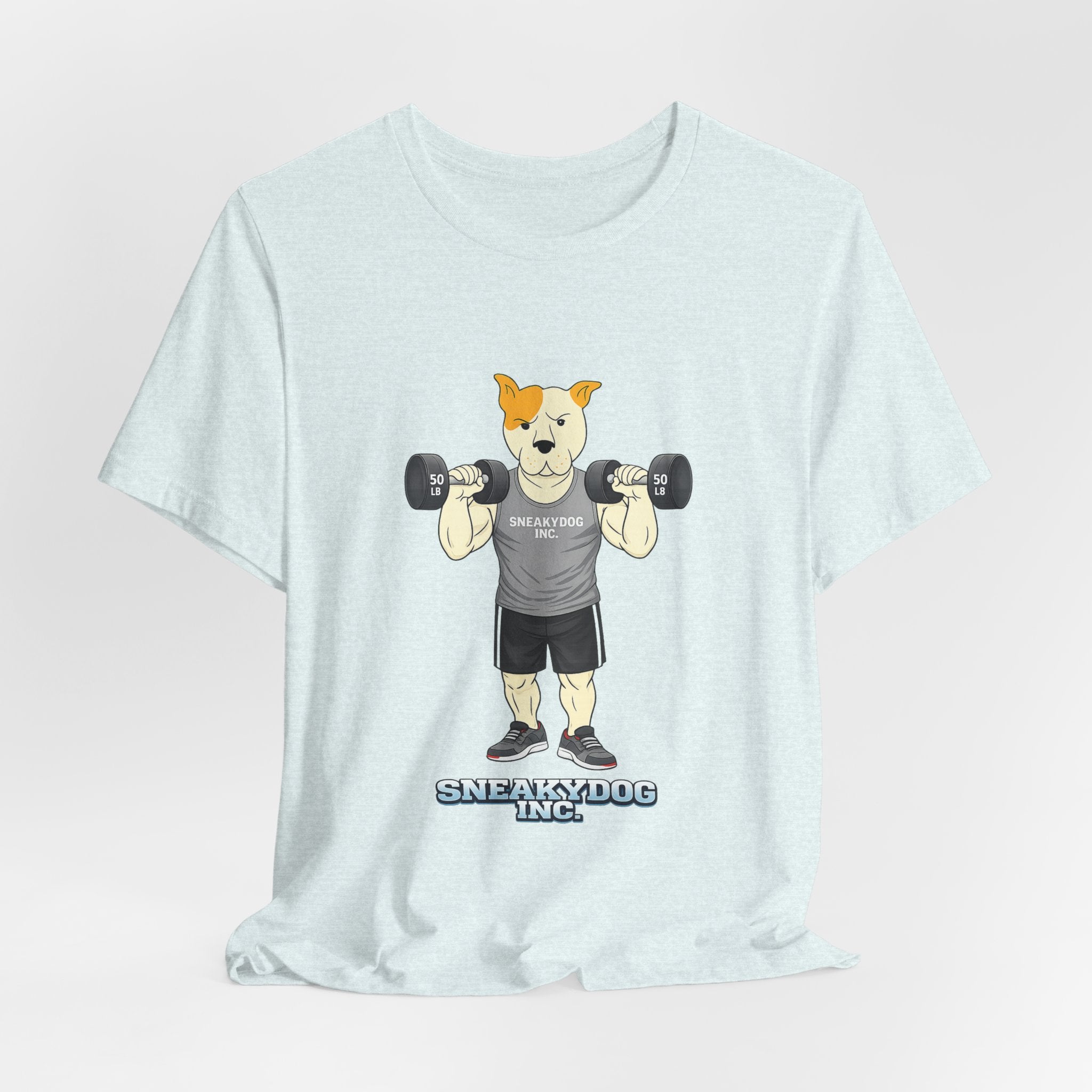 Sneakydog Inc. Workout Grey Graphic — Vintage Short Sleeve T-Shirt