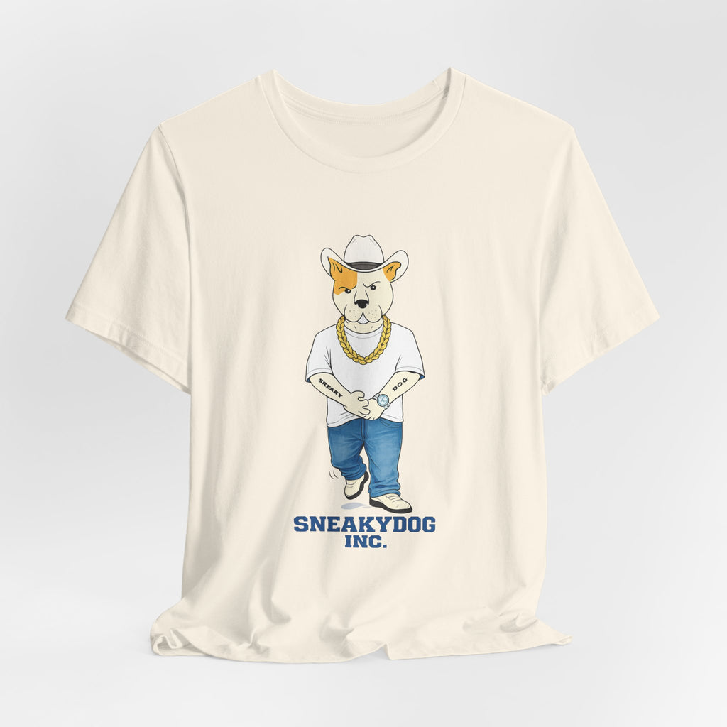 Sneakydog Inc. Cowboy White Graphic — Vintage Short Sleeve T-Shirt