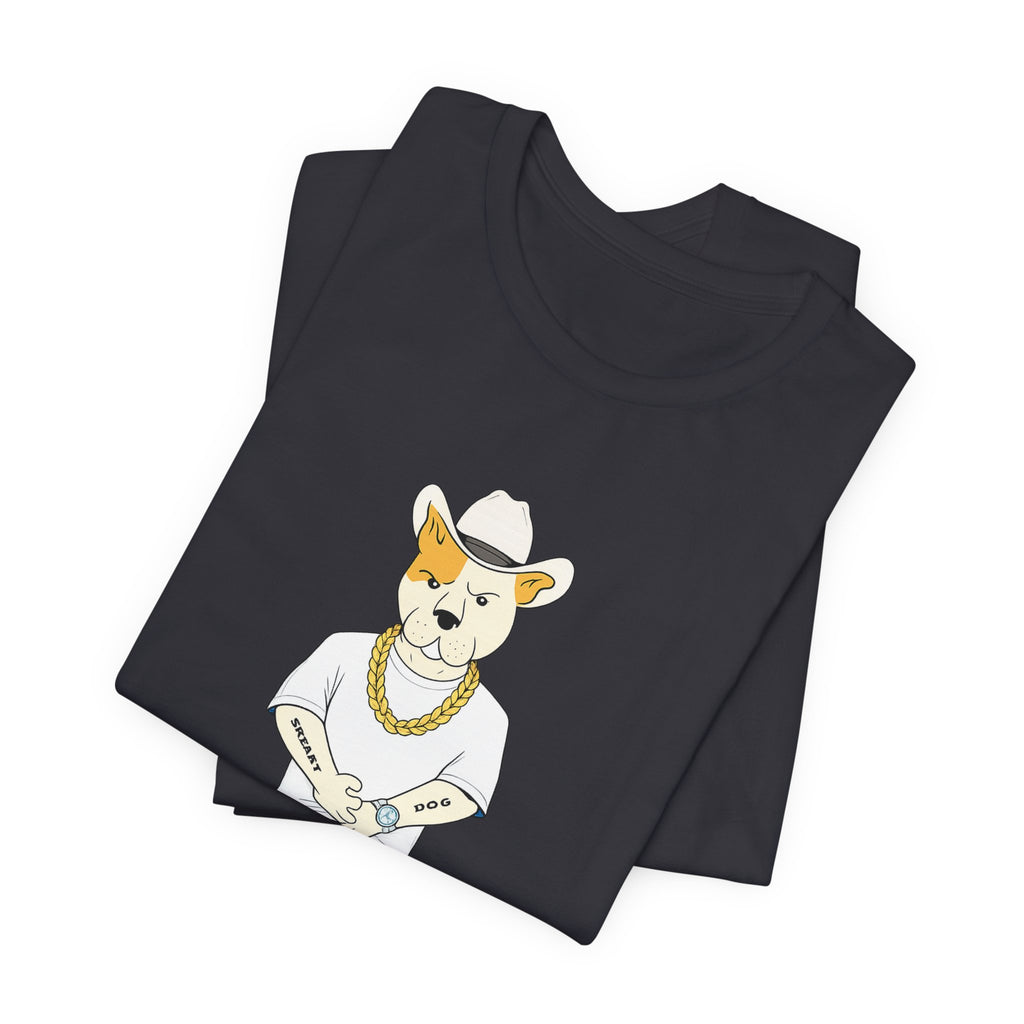 Sneakydog Inc. Cowboy White Graphic — Vintage Short Sleeve T-Shirt
