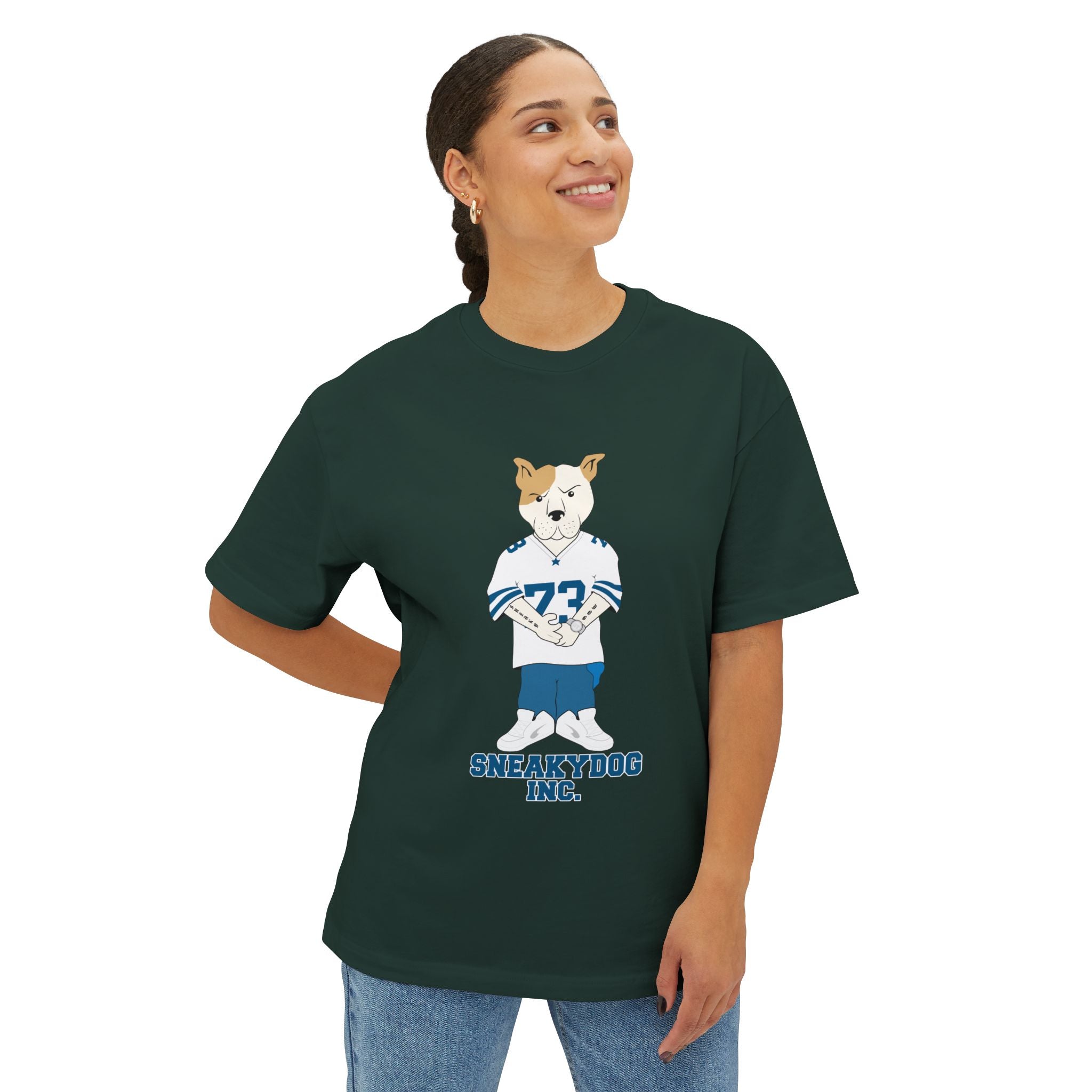 Sneakydog Inc. Football Jersey Graphic — Oversized Boxy Premium T-Shirt