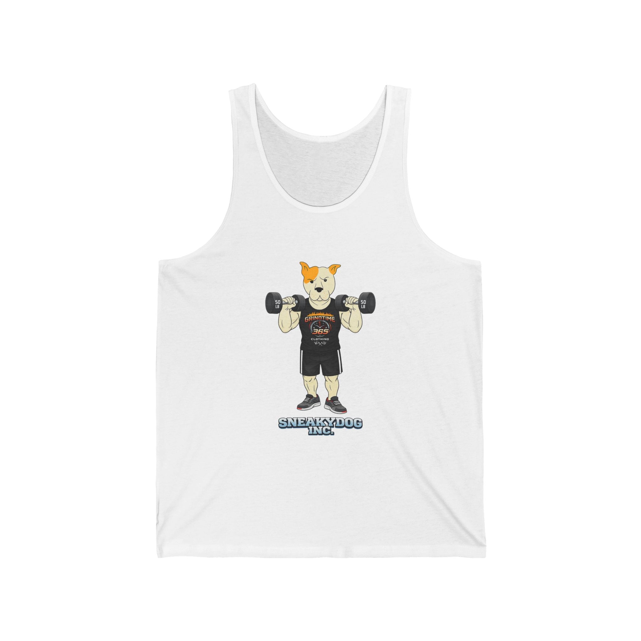 Sneakydog Inc. "Strength Through Paws" Black GT365 Workout Graphic Tank