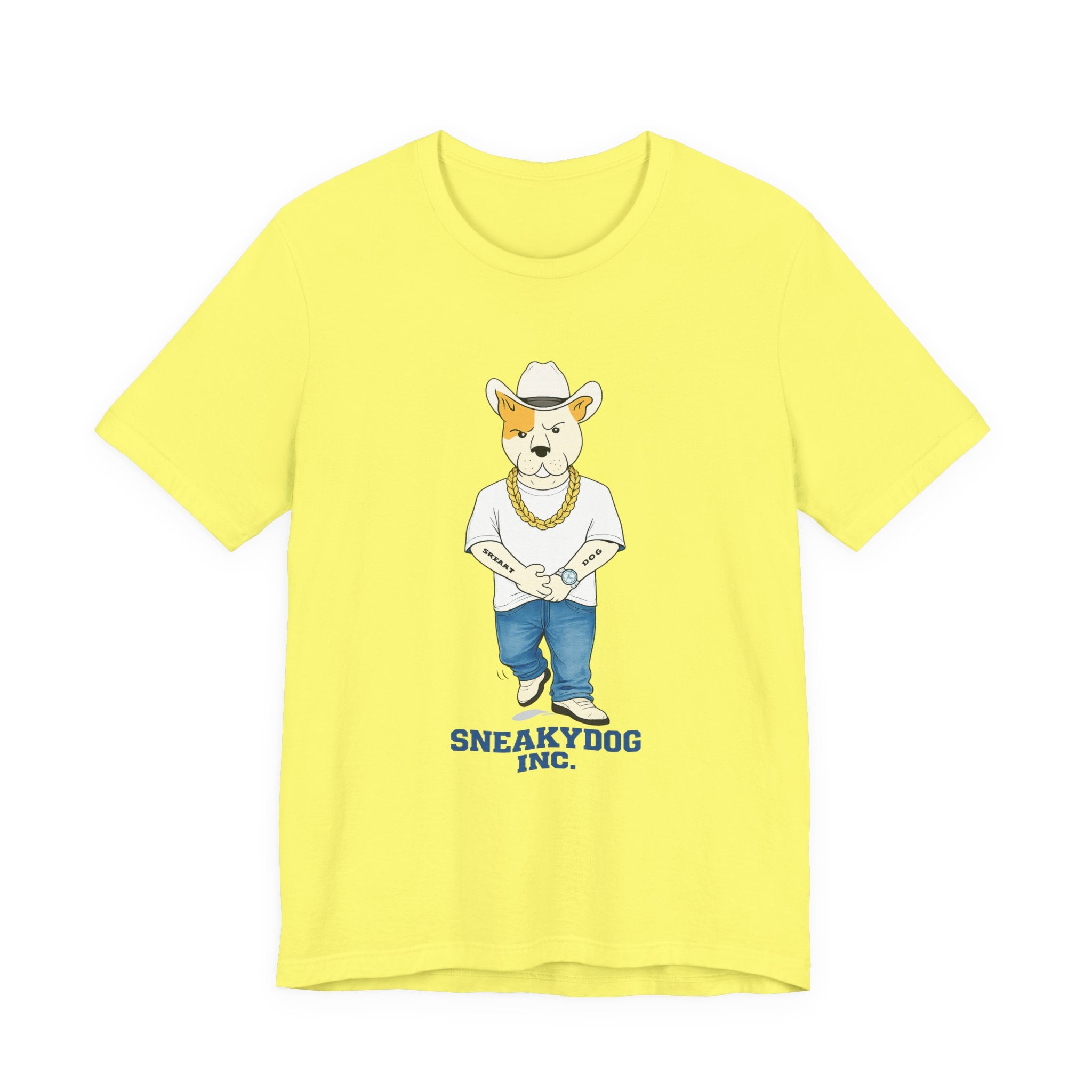 Sneakydog Inc. Cowboy White Graphic — Vintage Short Sleeve T-Shirt
