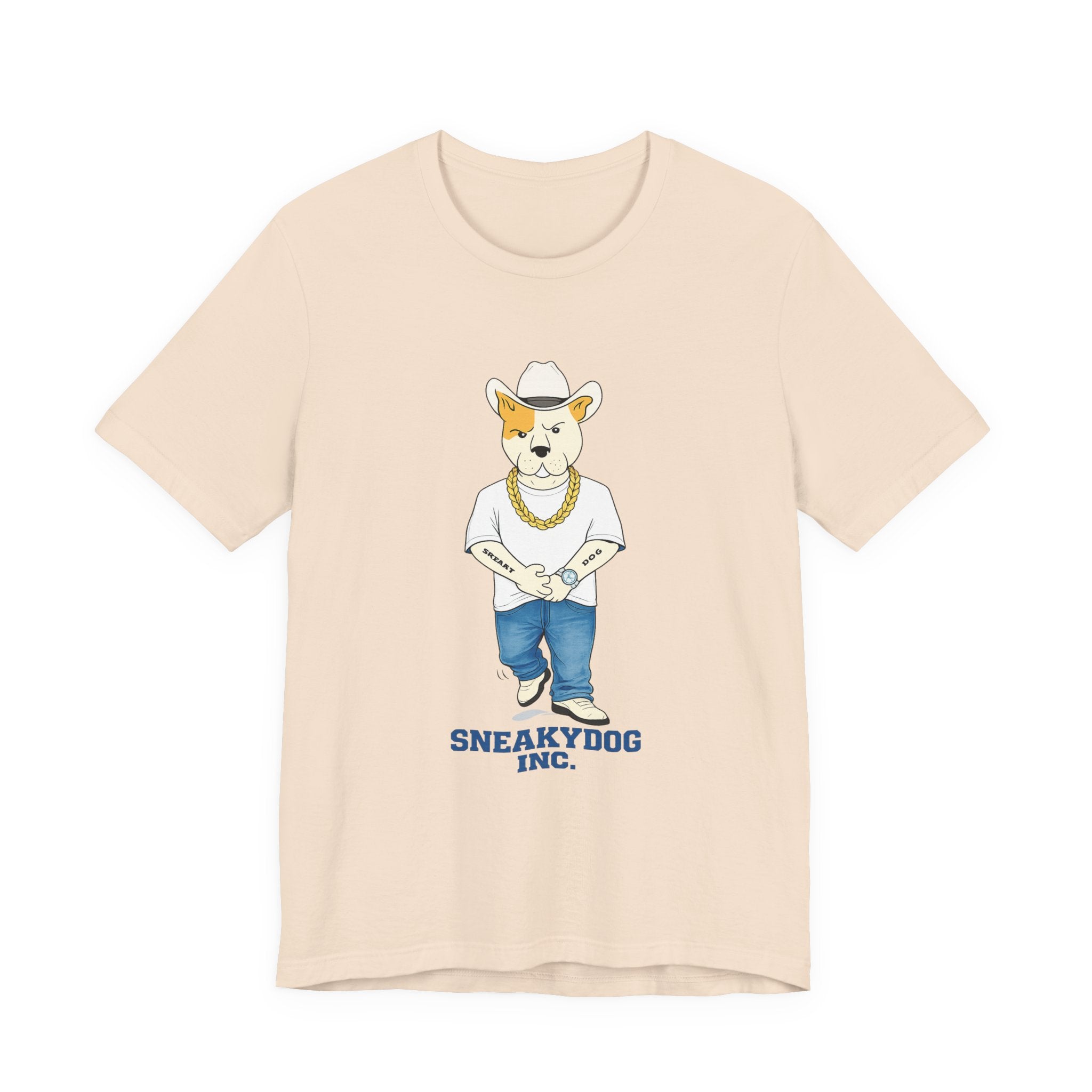 Sneakydog Inc. Cowboy White Graphic — Vintage Short Sleeve T-Shirt