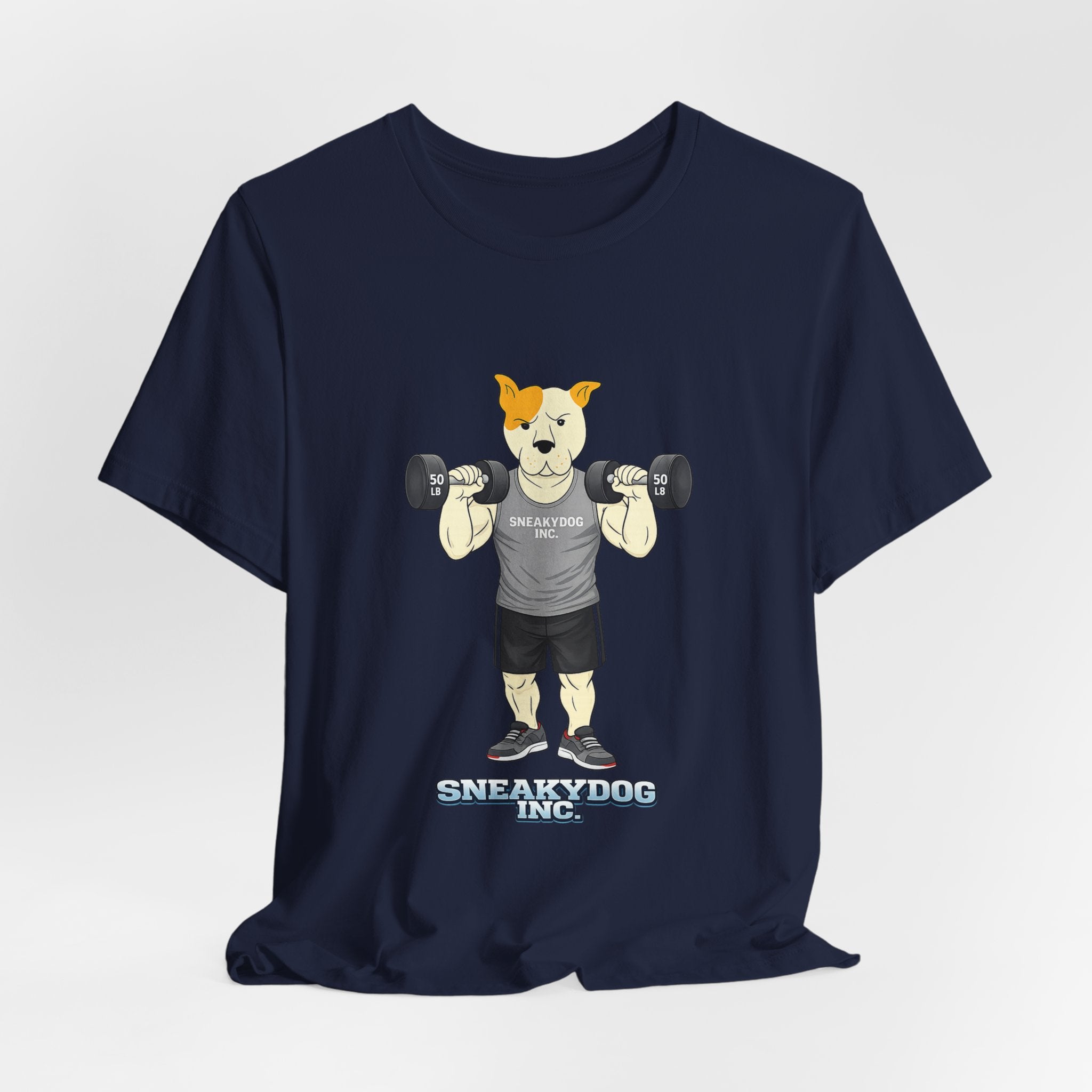 Sneakydog Inc. Workout Grey Graphic — Vintage Short Sleeve T-Shirt
