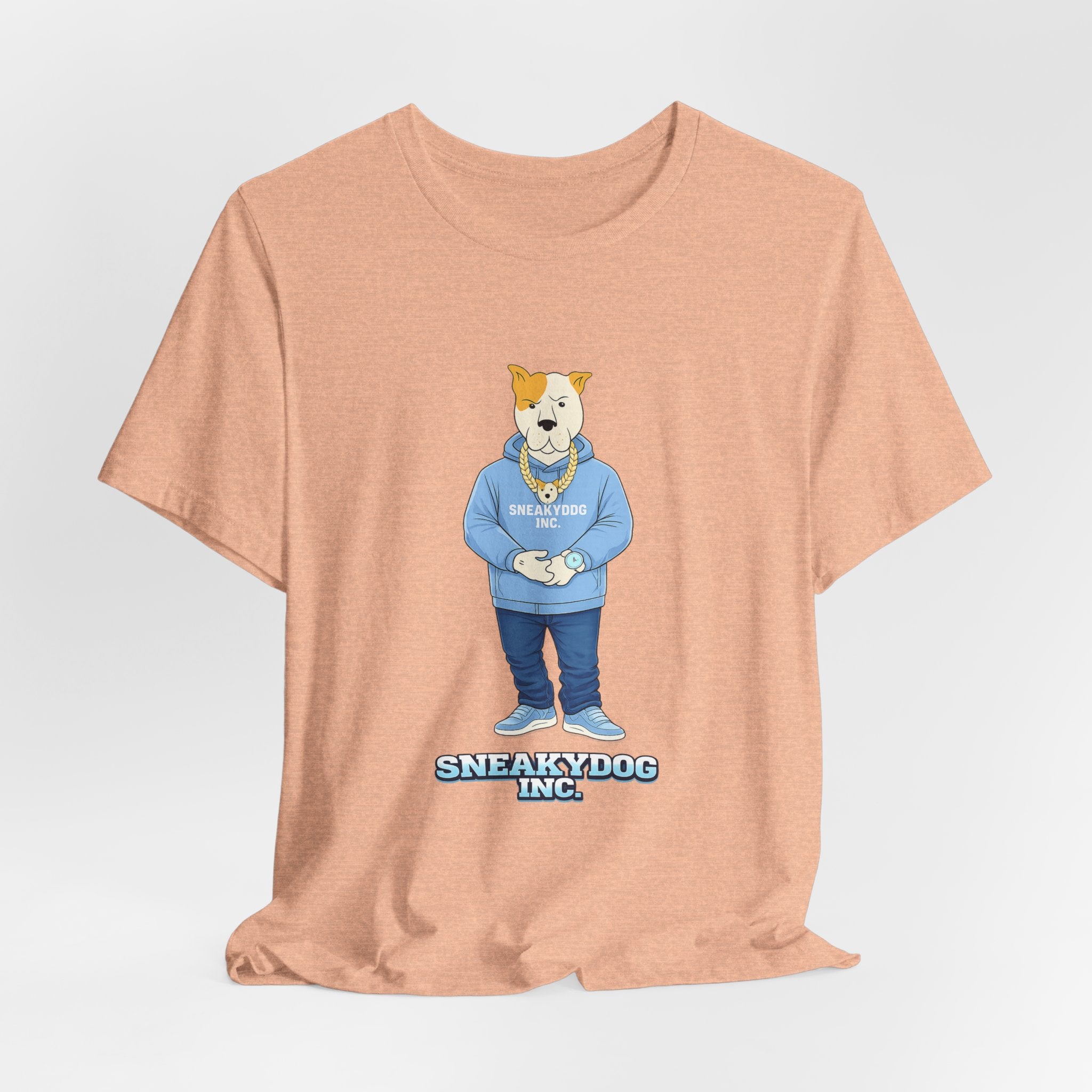 Sneakydog Inc. Carolina Blue Hoodie Graphic Tee — Vintage Short Sleeve T-Shirt
