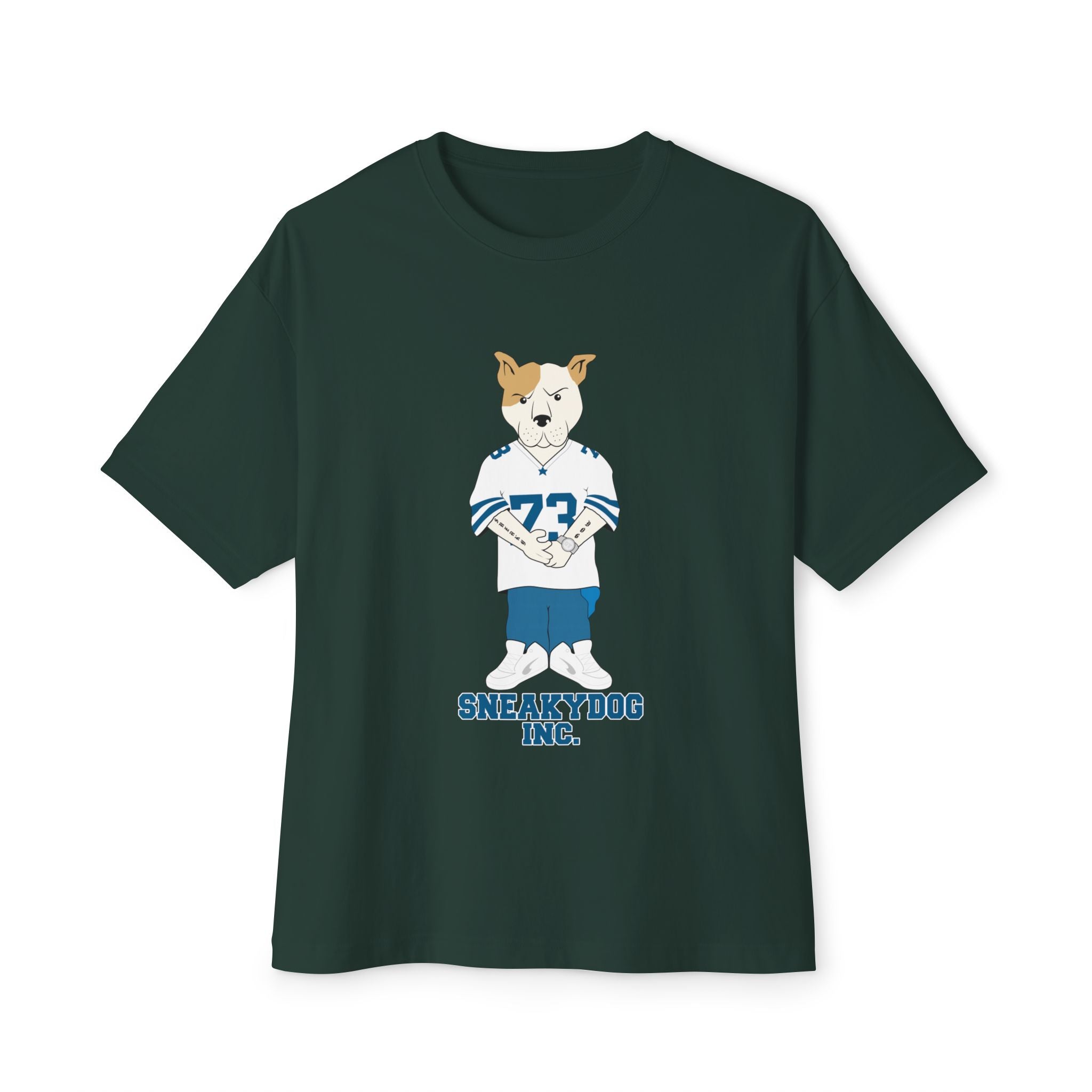 Sneakydog Inc. Football Jersey Graphic — Oversized Boxy Premium T-Shirt