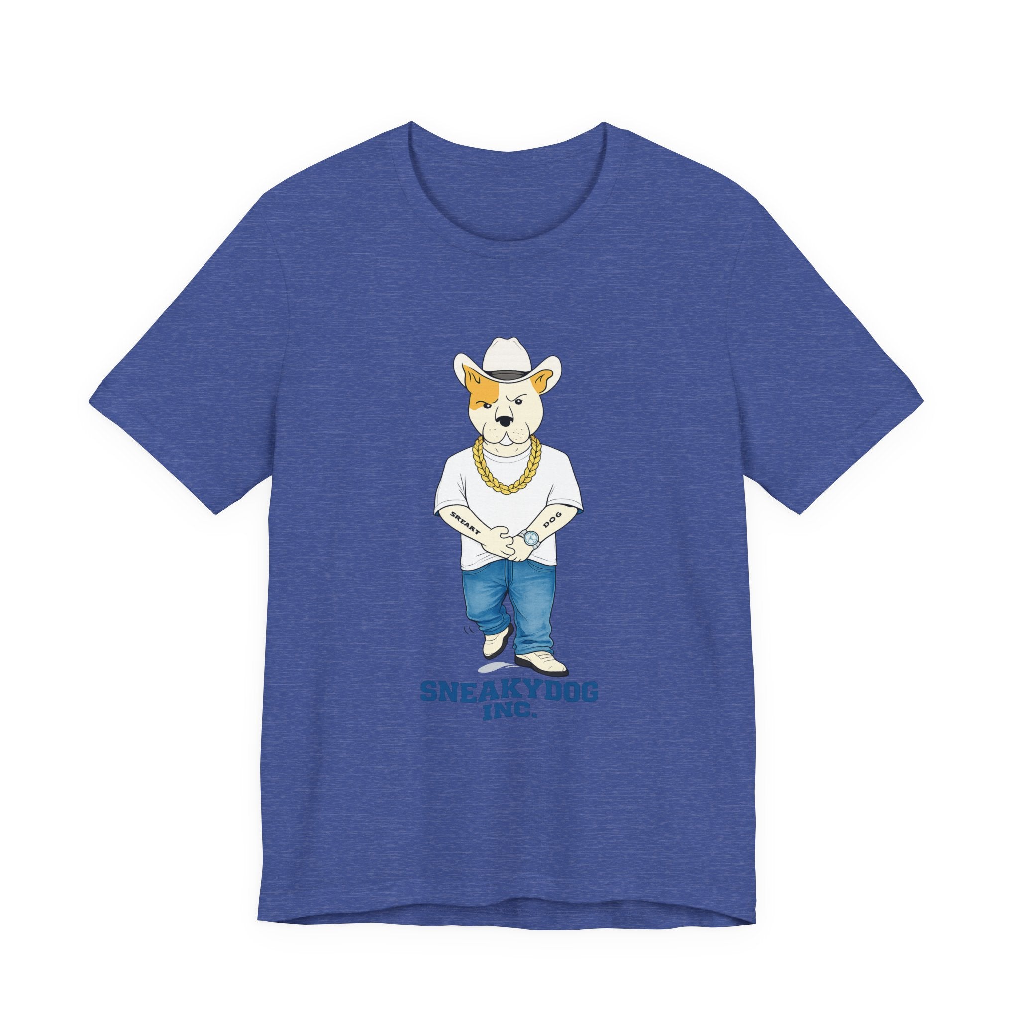 Sneakydog Inc. Cowboy White Graphic — Vintage Short Sleeve T-Shirt