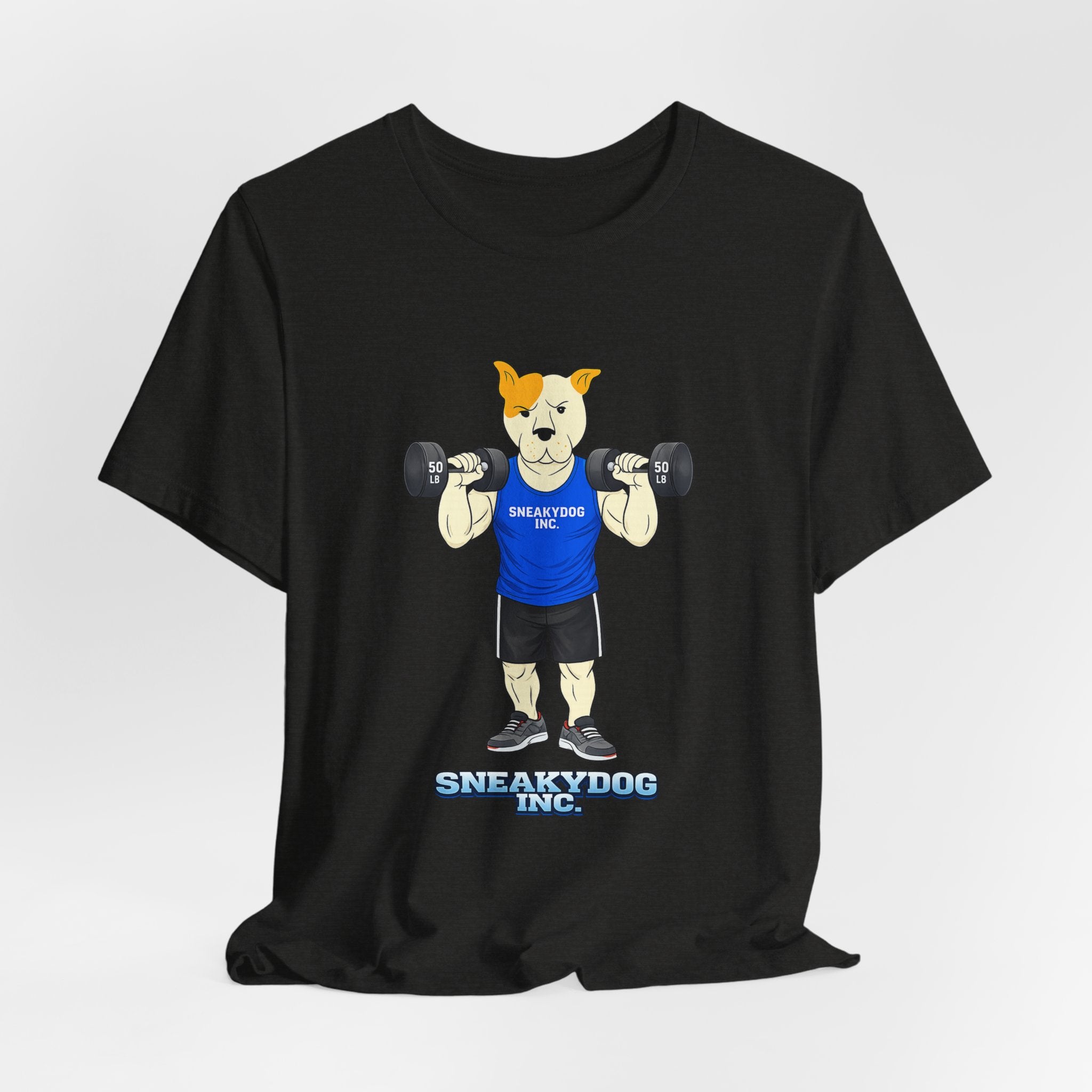 Sneakydog Inc. Workout Blue Graphic — Vintage Short Sleeve T-Shirt