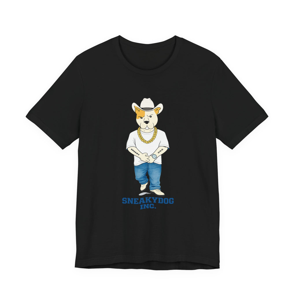 Sneakydog Inc. Cowboy White Graphic — Vintage Short Sleeve T-Shirt