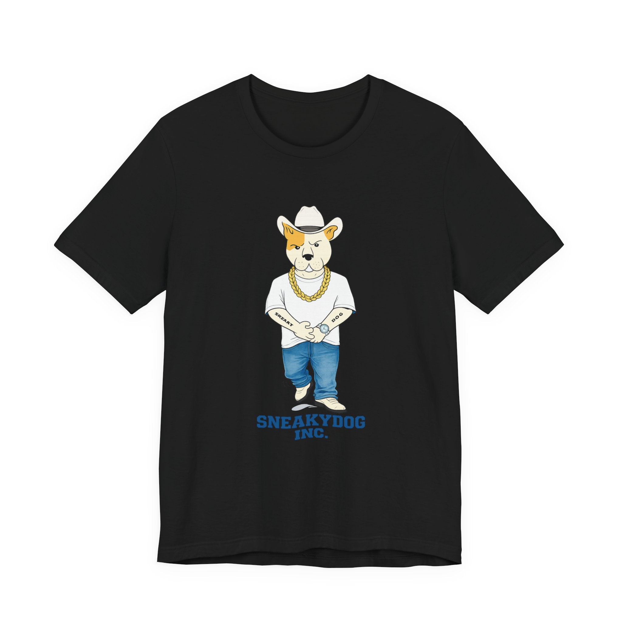 Sneakydog Inc. Cowboy White Graphic — Vintage Short Sleeve T-Shirt