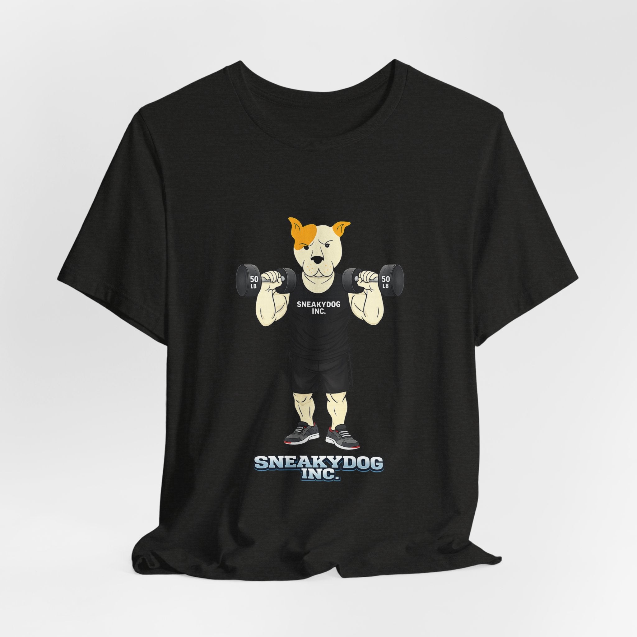 Sneakydog Inc. Workout Black Graphic — Vintage Short Sleeve T-Shirt