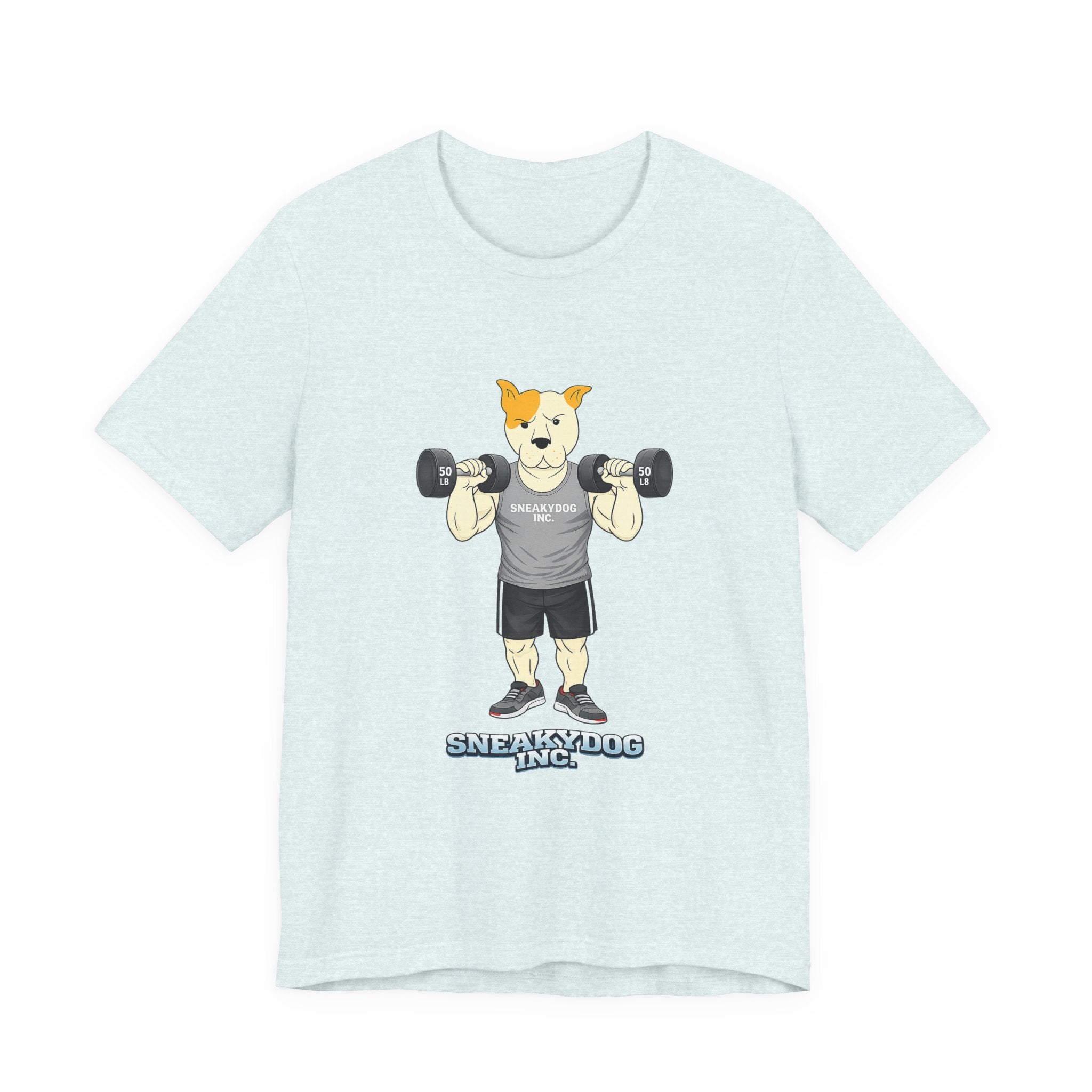 Sneakydog Inc. Workout Grey Graphic — Vintage Short Sleeve T-Shirt