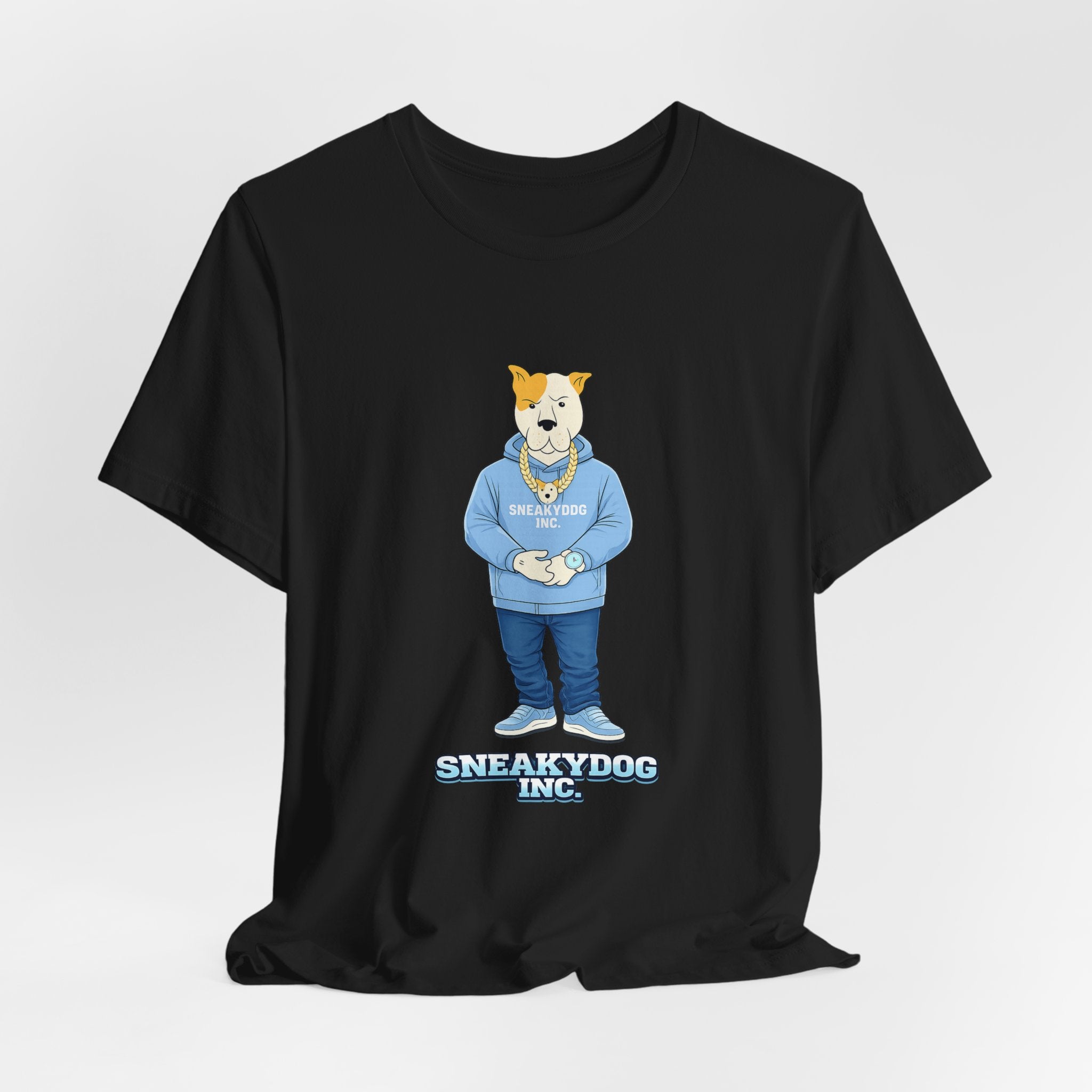 Sneakydog Inc. Carolina Blue Hoodie Graphic Tee — Vintage Short Sleeve T-Shirt