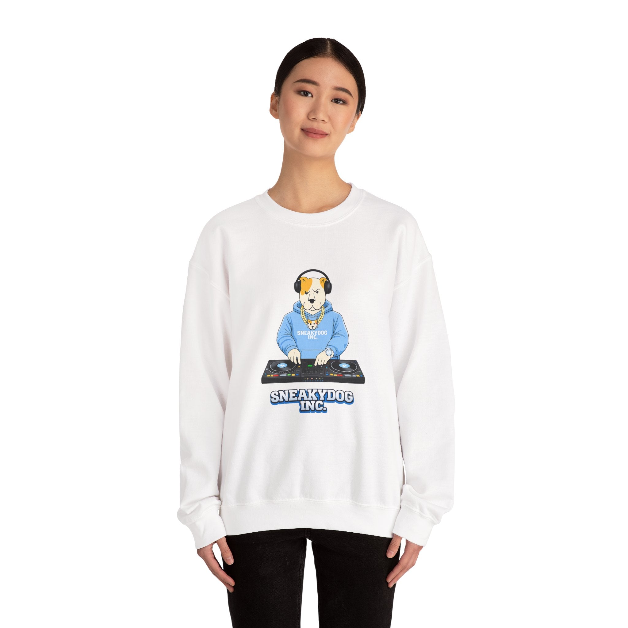 Sneakydog Inc. DJ Graphic Crewneck Sweatshirt – Vintage Graphic