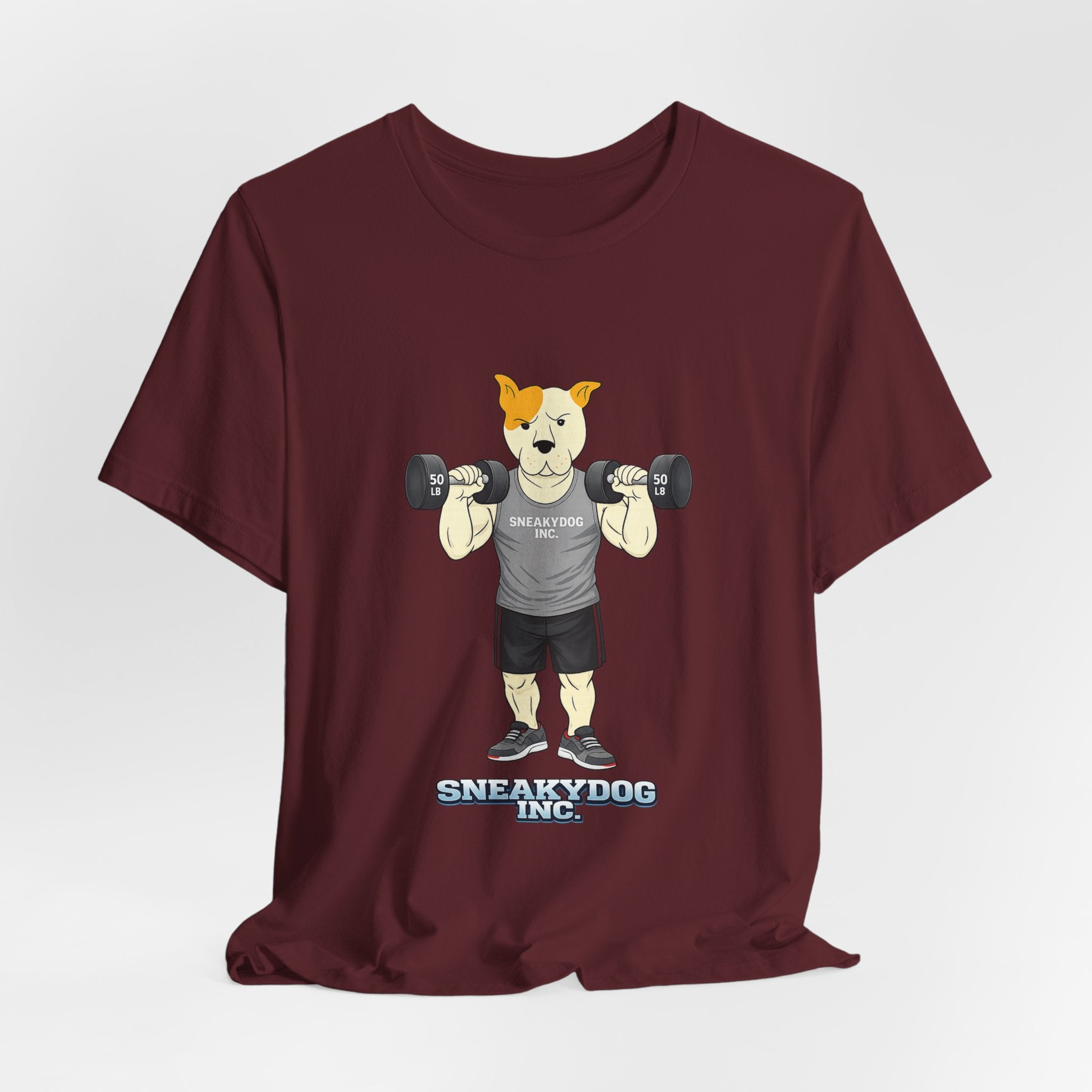 Sneakydog Inc. Workout Grey Graphic — Vintage Short Sleeve T-Shirt
