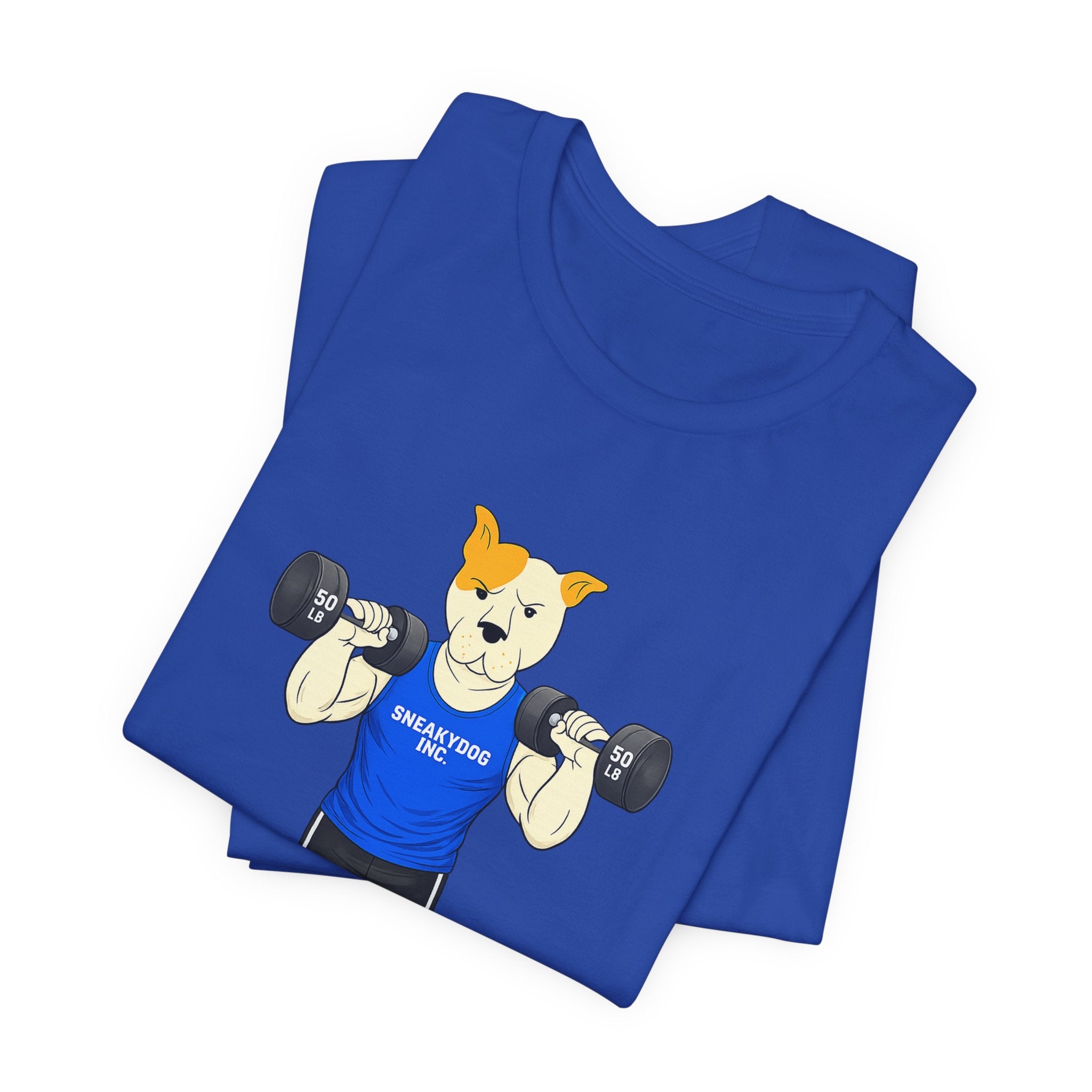 Sneakydog Inc. Workout Blue Graphic — Vintage Short Sleeve T-Shirt