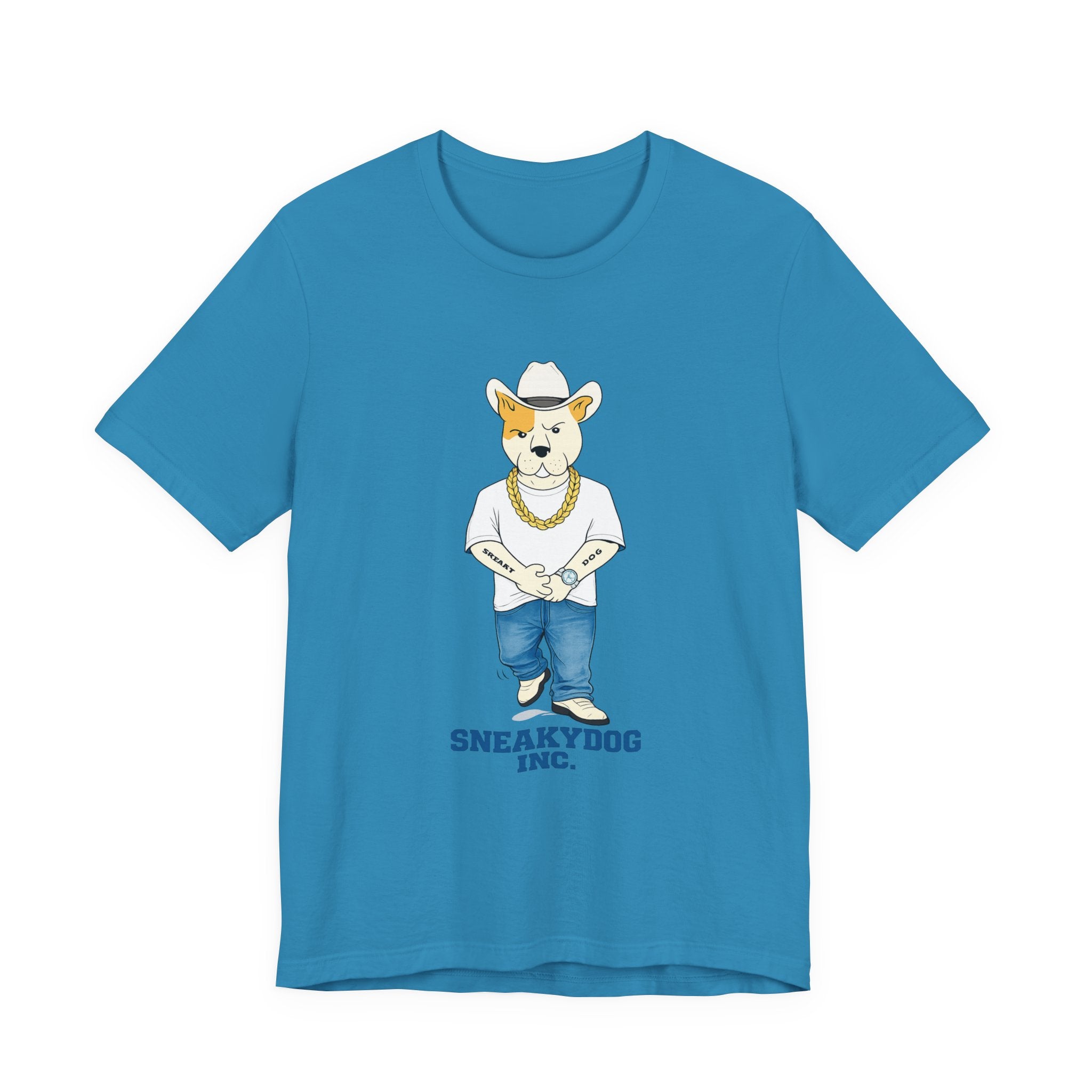 Sneakydog Inc. Cowboy White Graphic — Vintage Short Sleeve T-Shirt