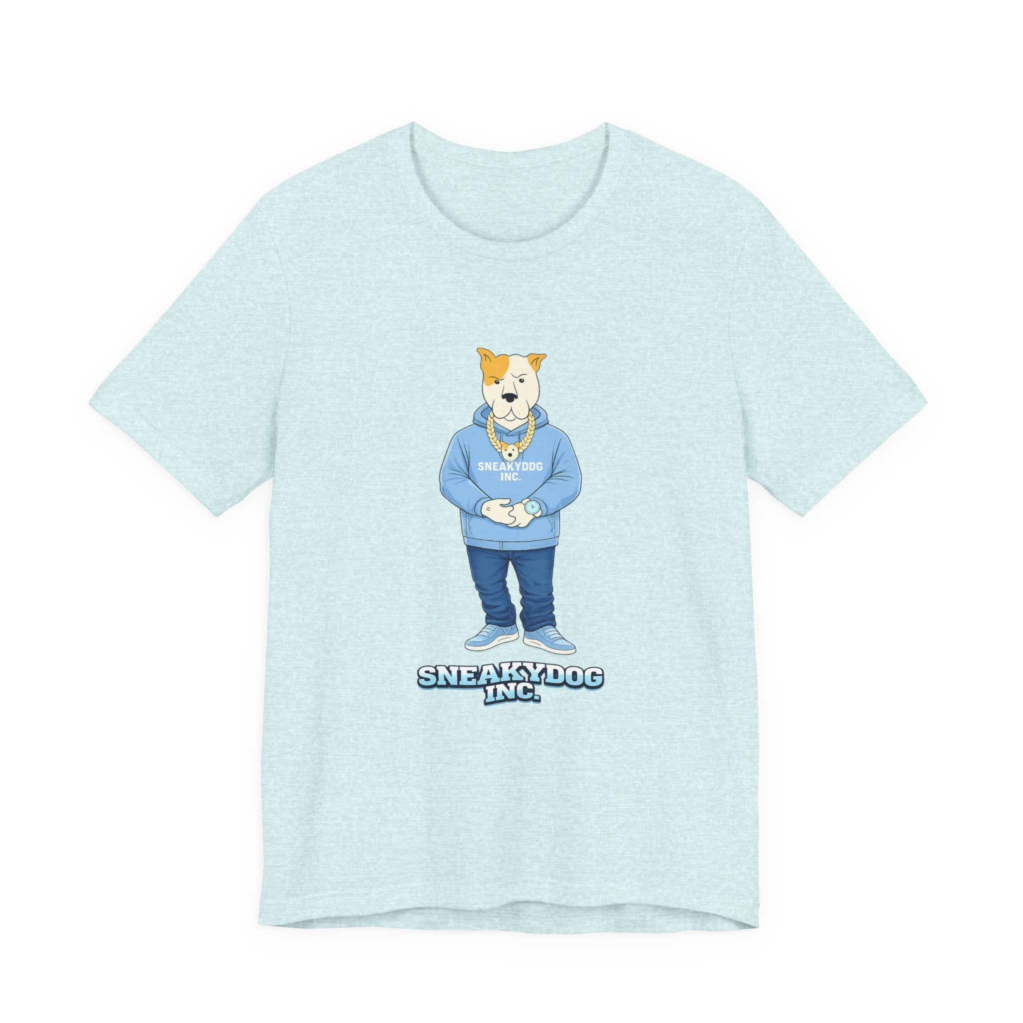 Sneakydog Inc. Carolina Blue Hoodie Graphic Tee — Vintage Short Sleeve T-Shirt