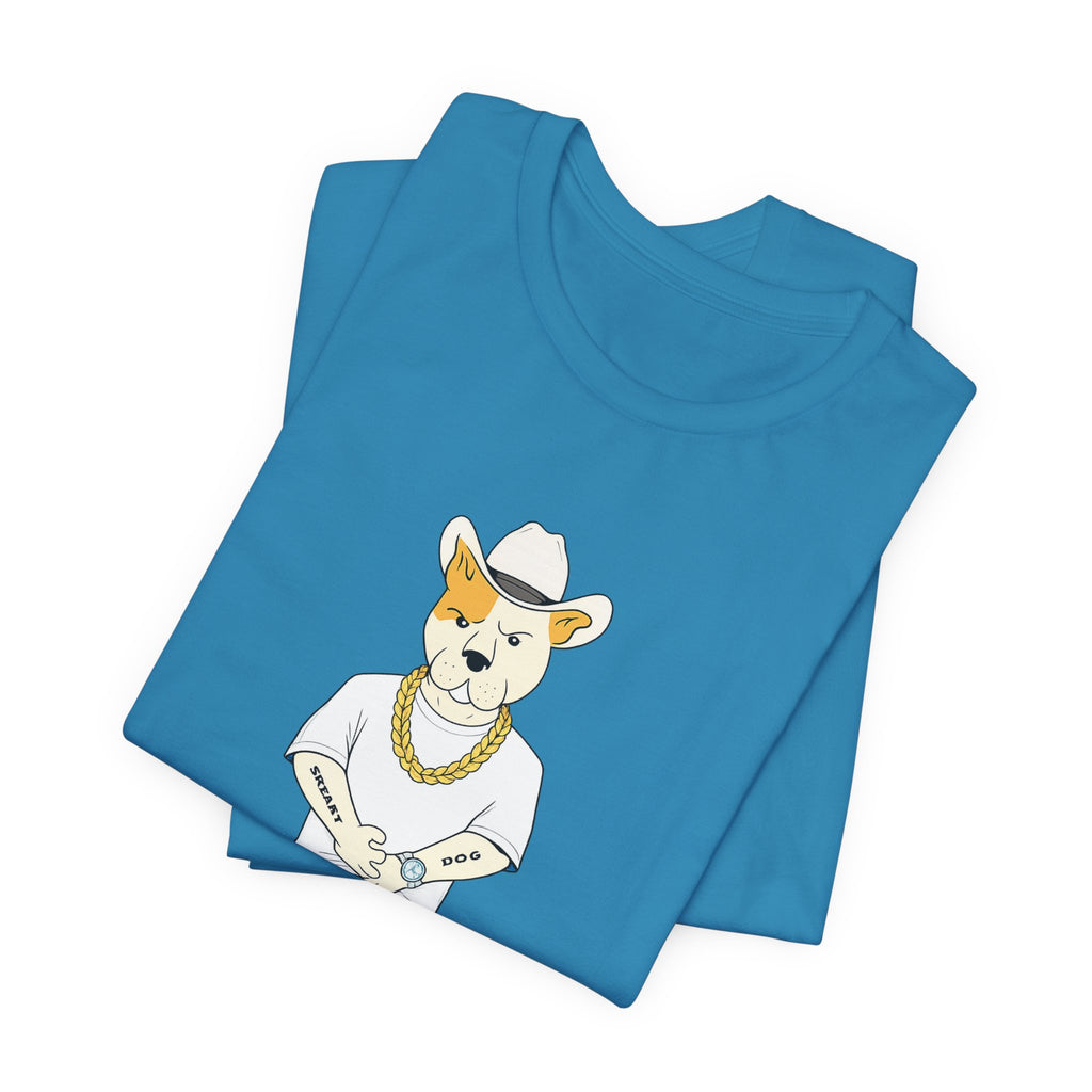 Sneakydog Inc. Cowboy White Graphic — Vintage Short Sleeve T-Shirt