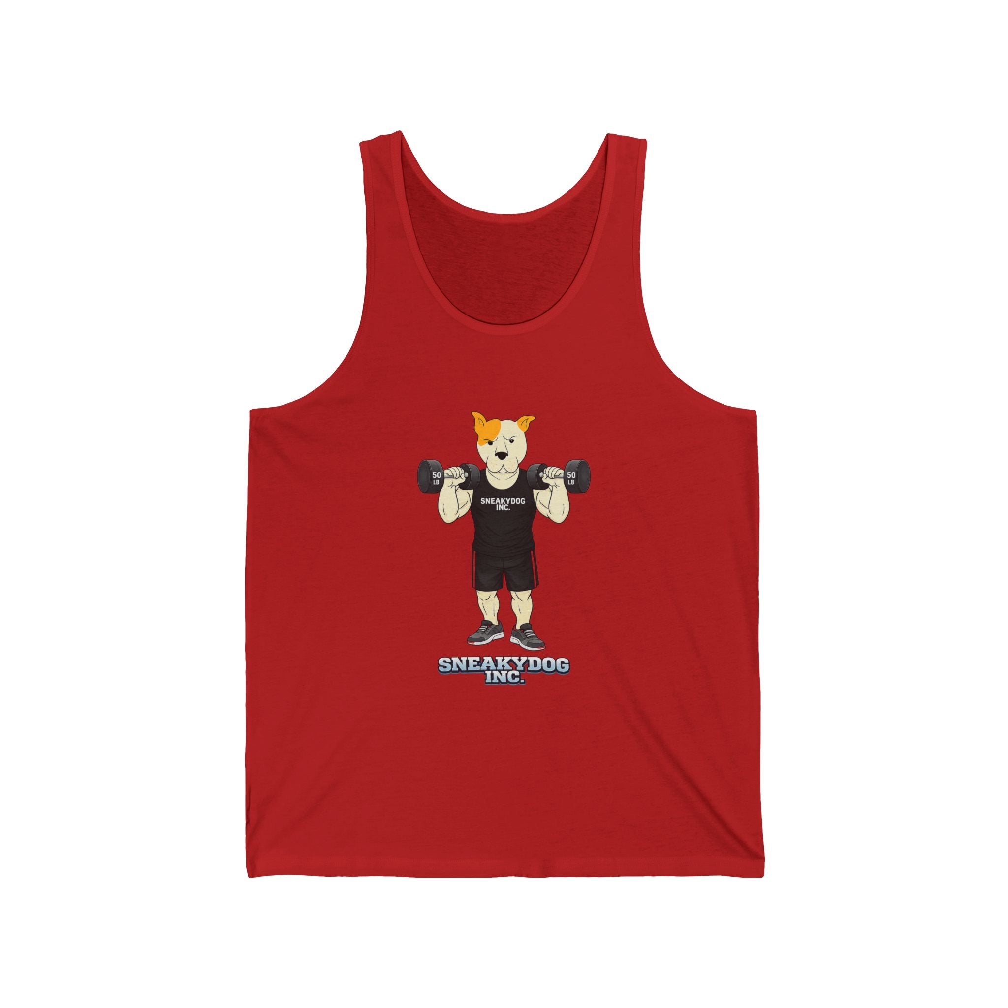 Sneakydog Inc. "Strength Through Paws" Black Workout Graphic Tank