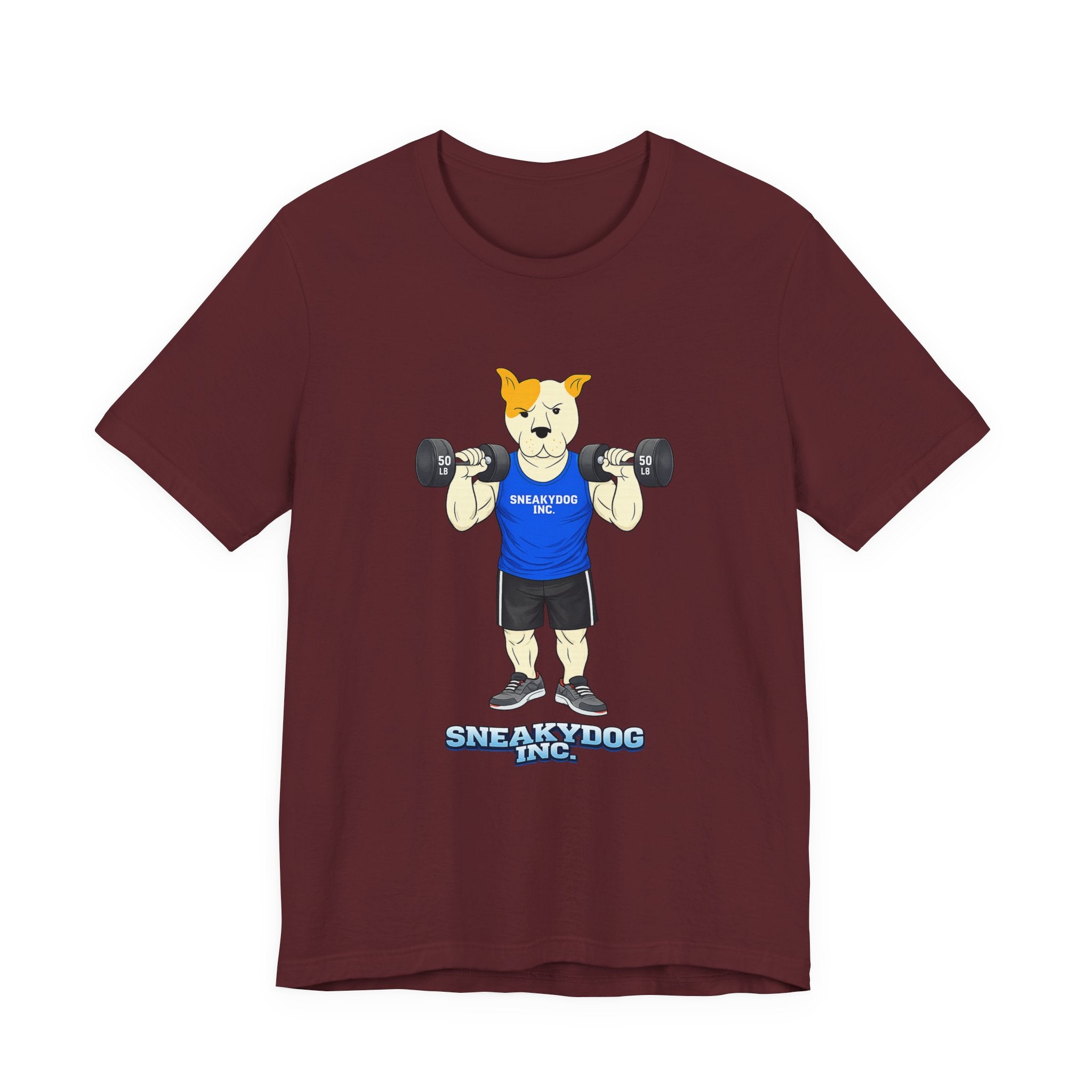 Sneakydog Inc. Workout Blue Graphic — Vintage Short Sleeve T-Shirt