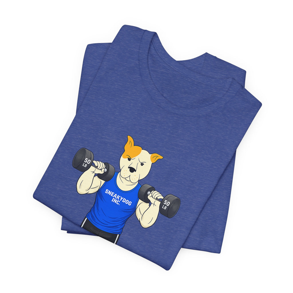Sneakydog Inc. Workout Blue Graphic — Vintage Short Sleeve T-Shirt