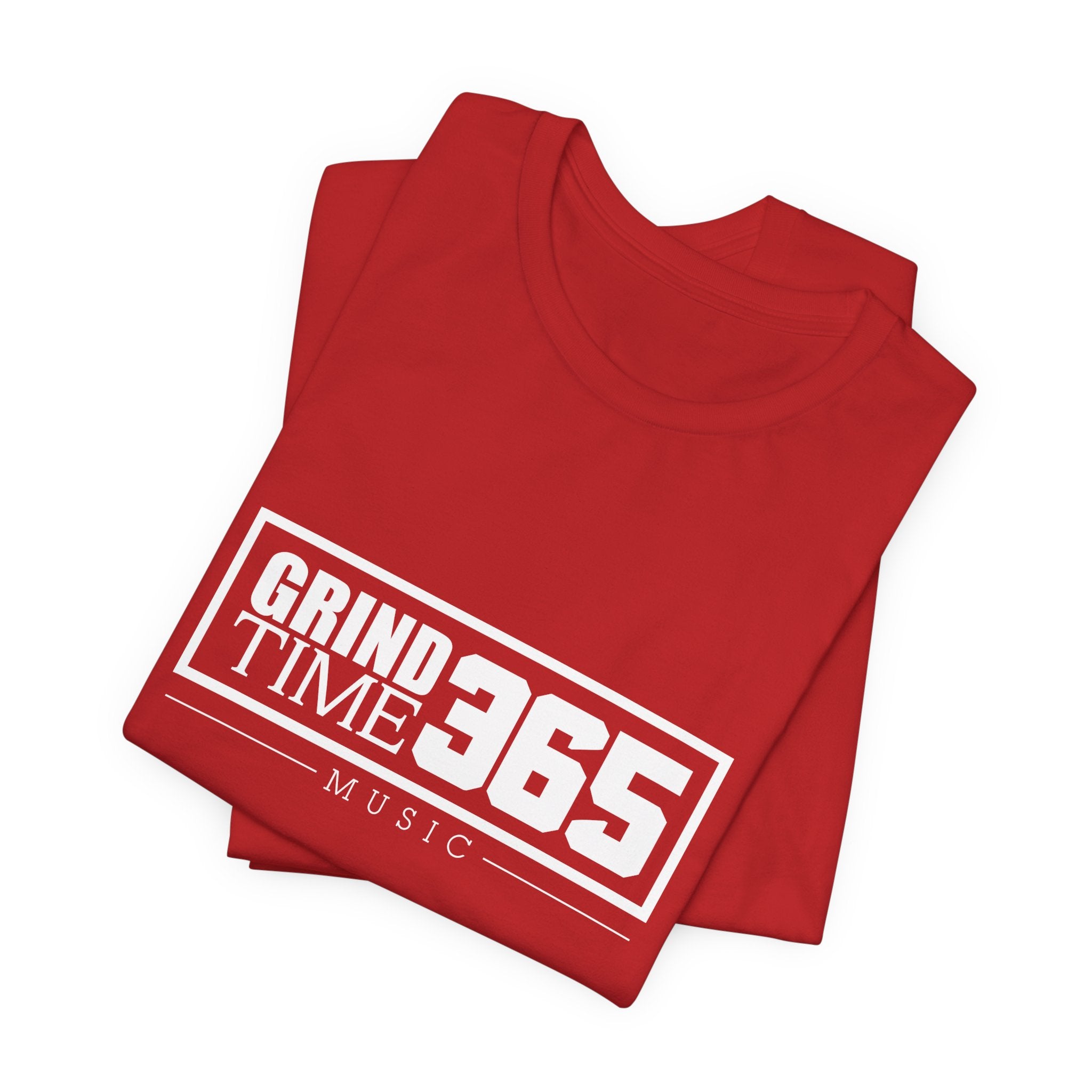 Grindtime 365 Music Tee — White logo Motivational Hip-Hop Streetwear