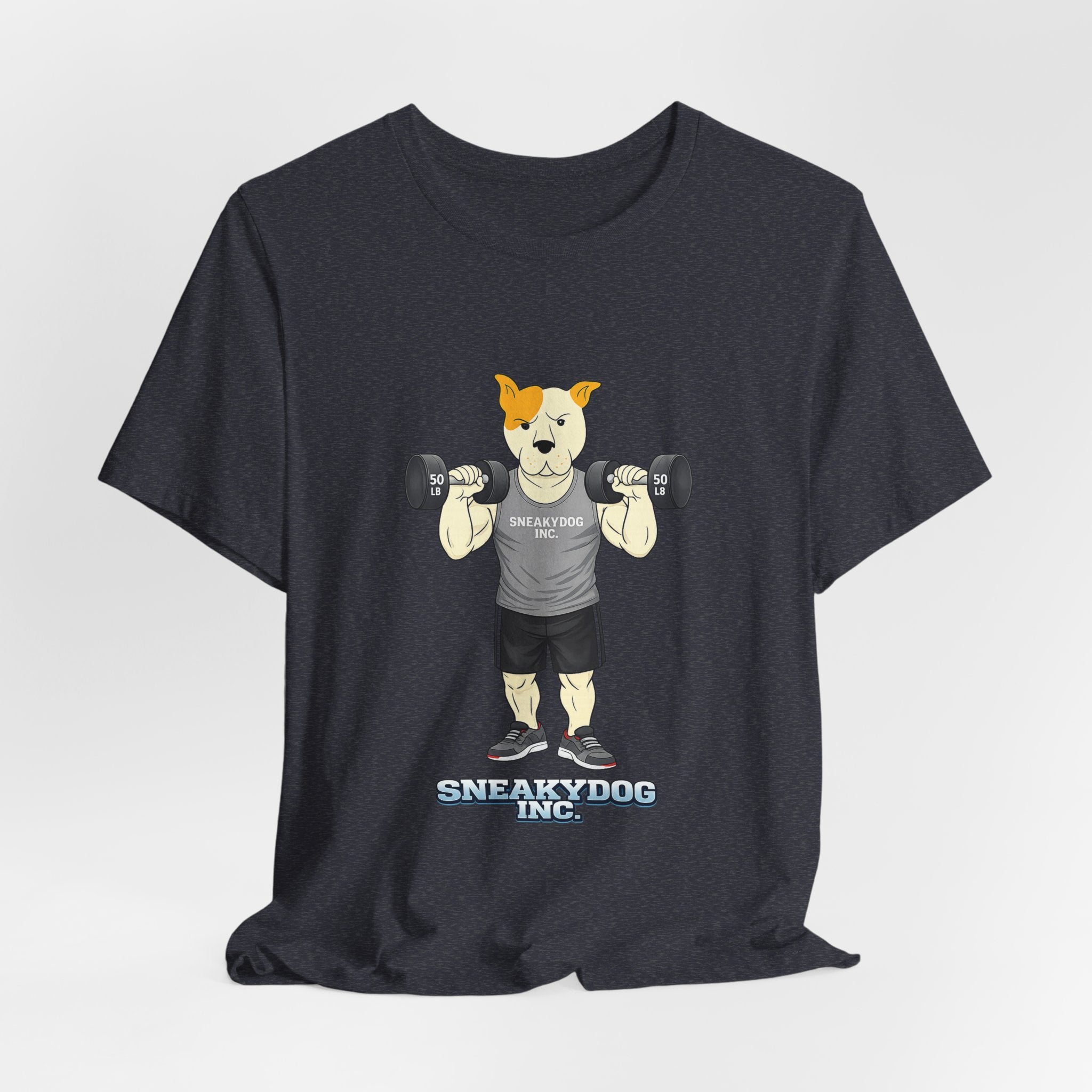 Sneakydog Inc. Workout Grey Graphic — Vintage Short Sleeve T-Shirt