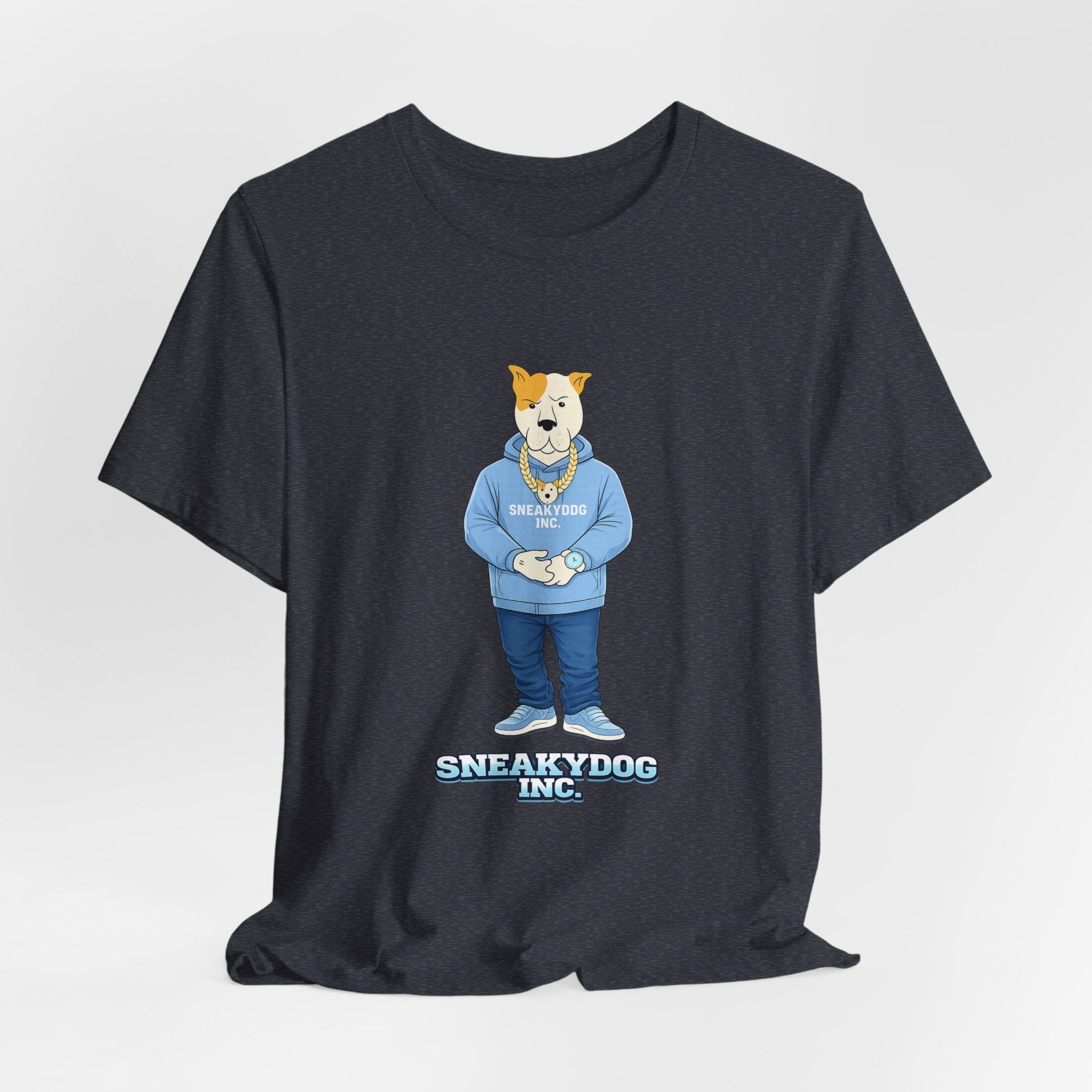 Sneakydog Inc. Carolina Blue Hoodie Graphic Tee — Vintage Short Sleeve T-Shirt