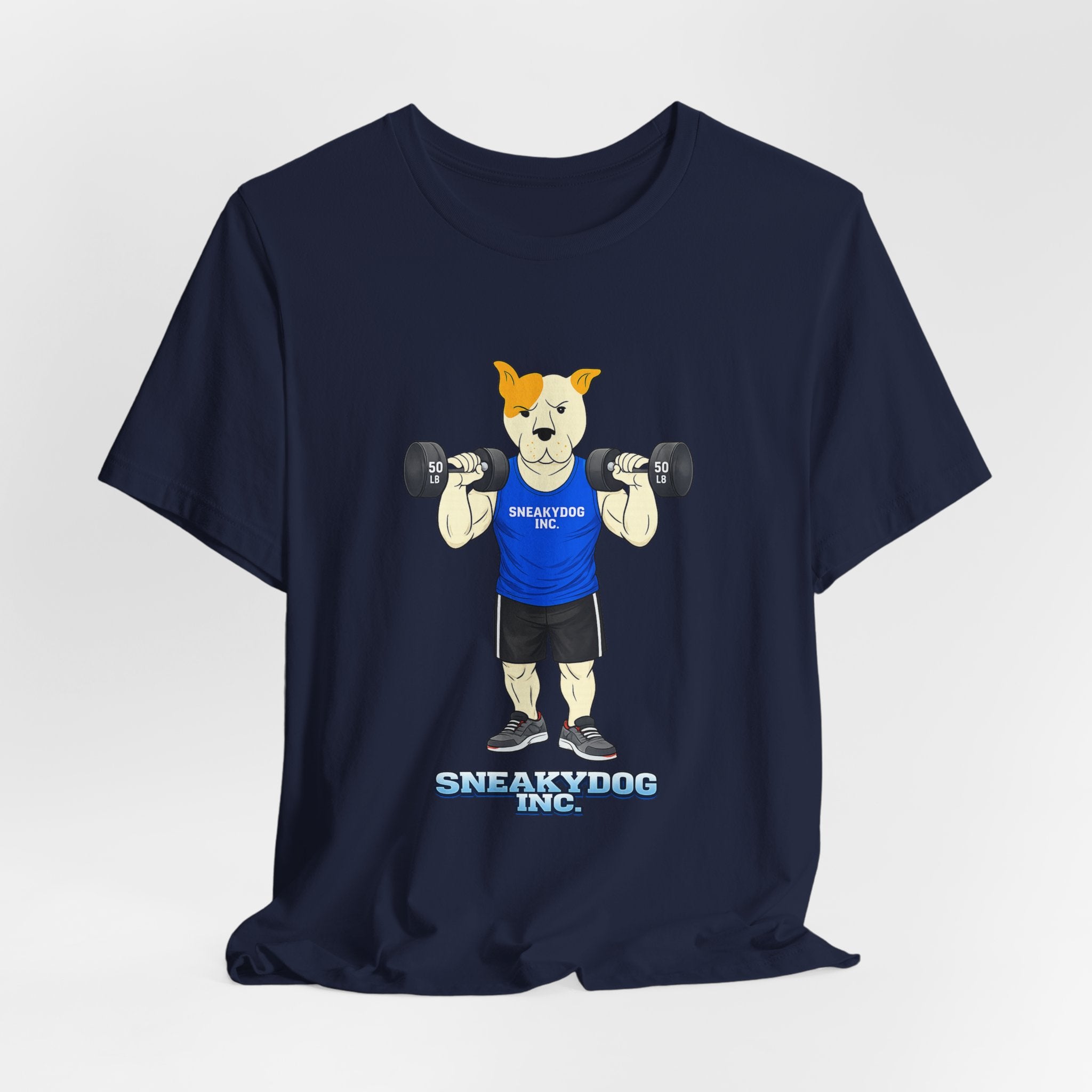 Sneakydog Inc. Workout Blue Graphic — Vintage Short Sleeve T-Shirt